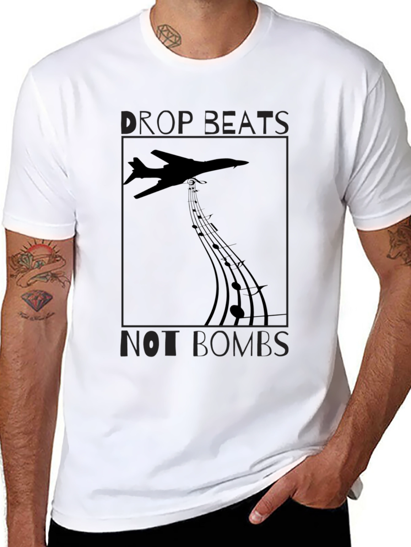 Drop Beats Not Bombs Graphic Tee