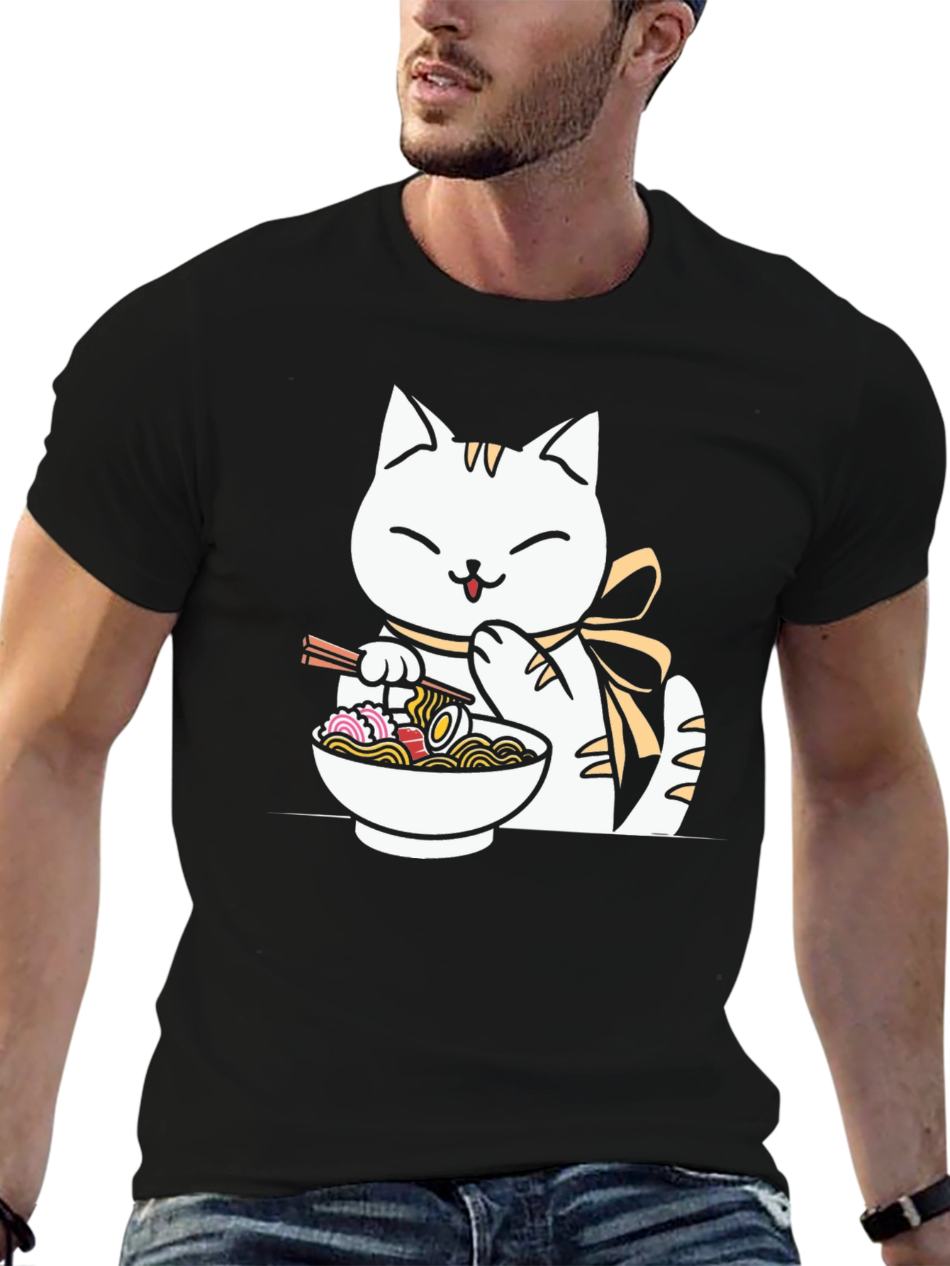 Cat Ramen T-Shirt - Cute Noodle Lover Tee
