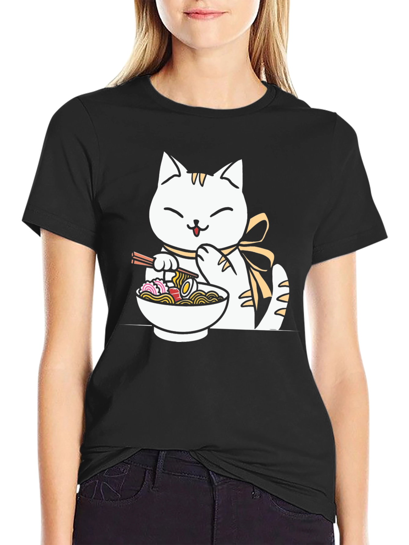 Cat Ramen T-Shirt - Cute Noodle Lover Tee