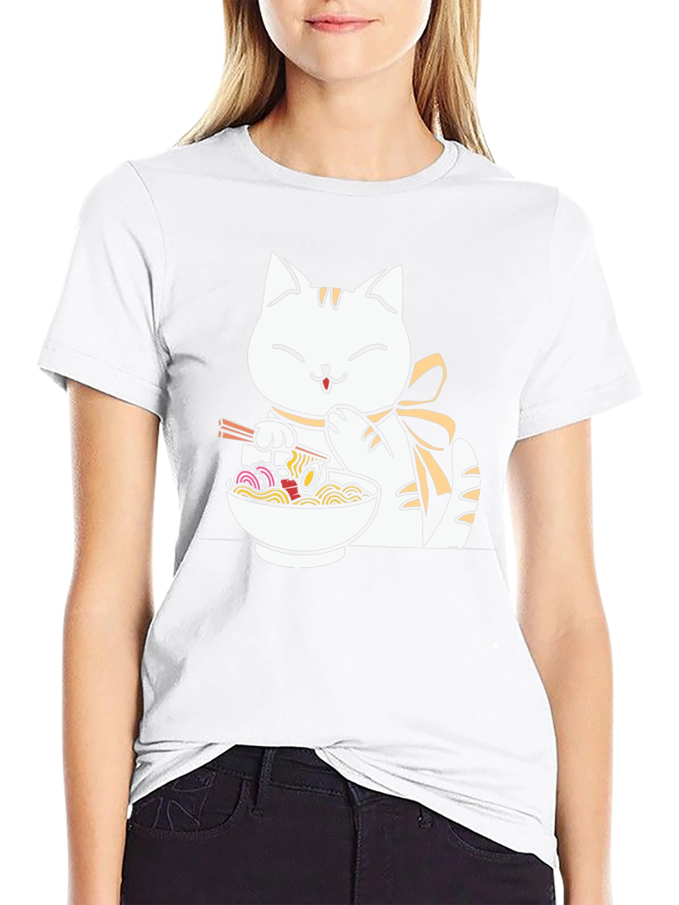 Cat Ramen T-Shirt - Cute Noodle Lover Tee