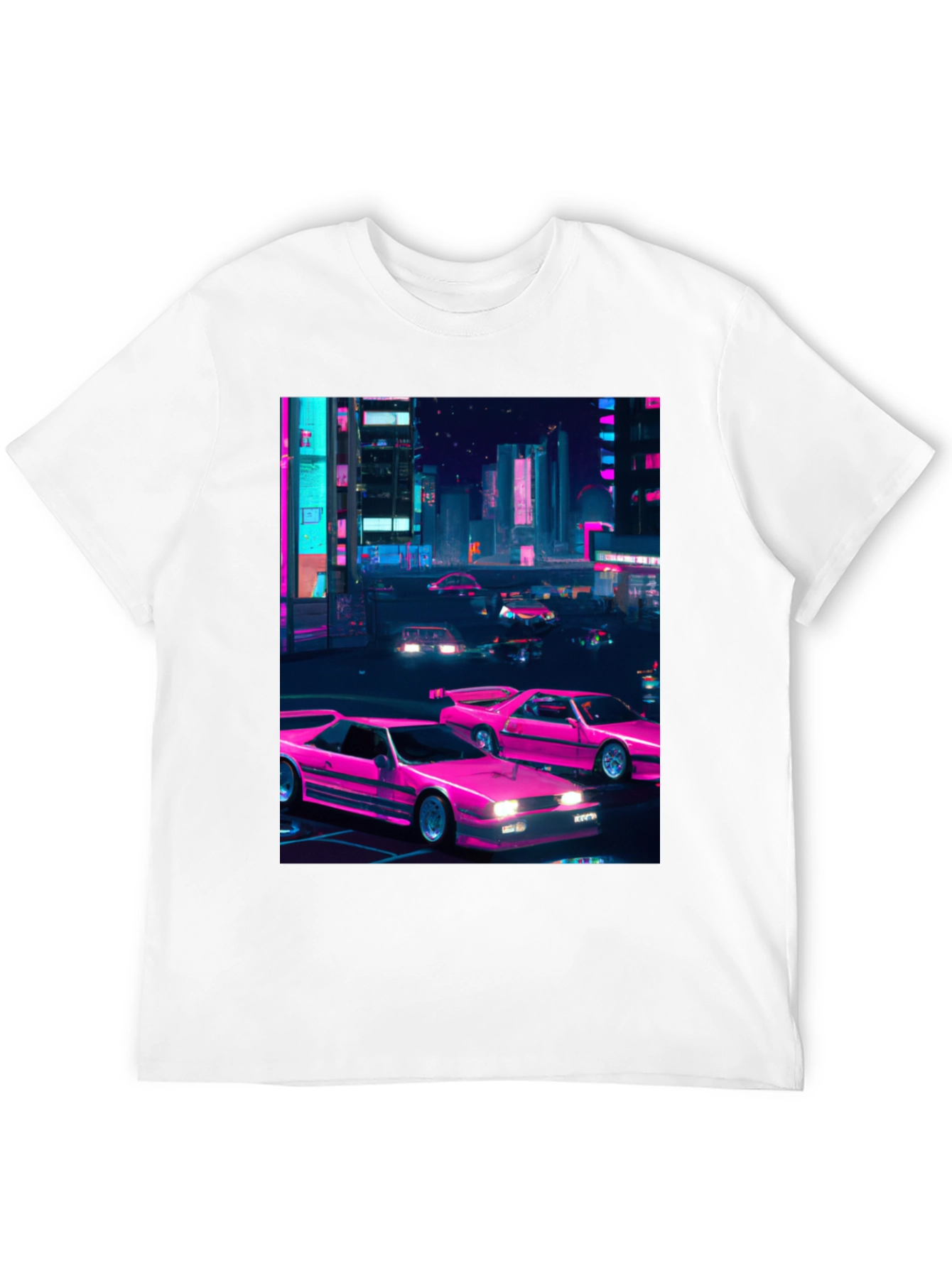 Retro Cityscape T-Shirt - Synthwave Style