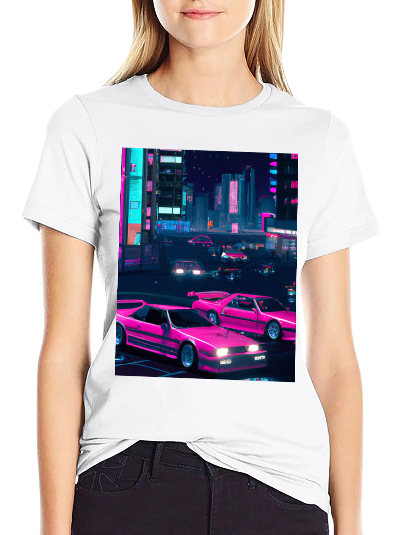 Retro Cityscape T-Shirt - Synthwave Style