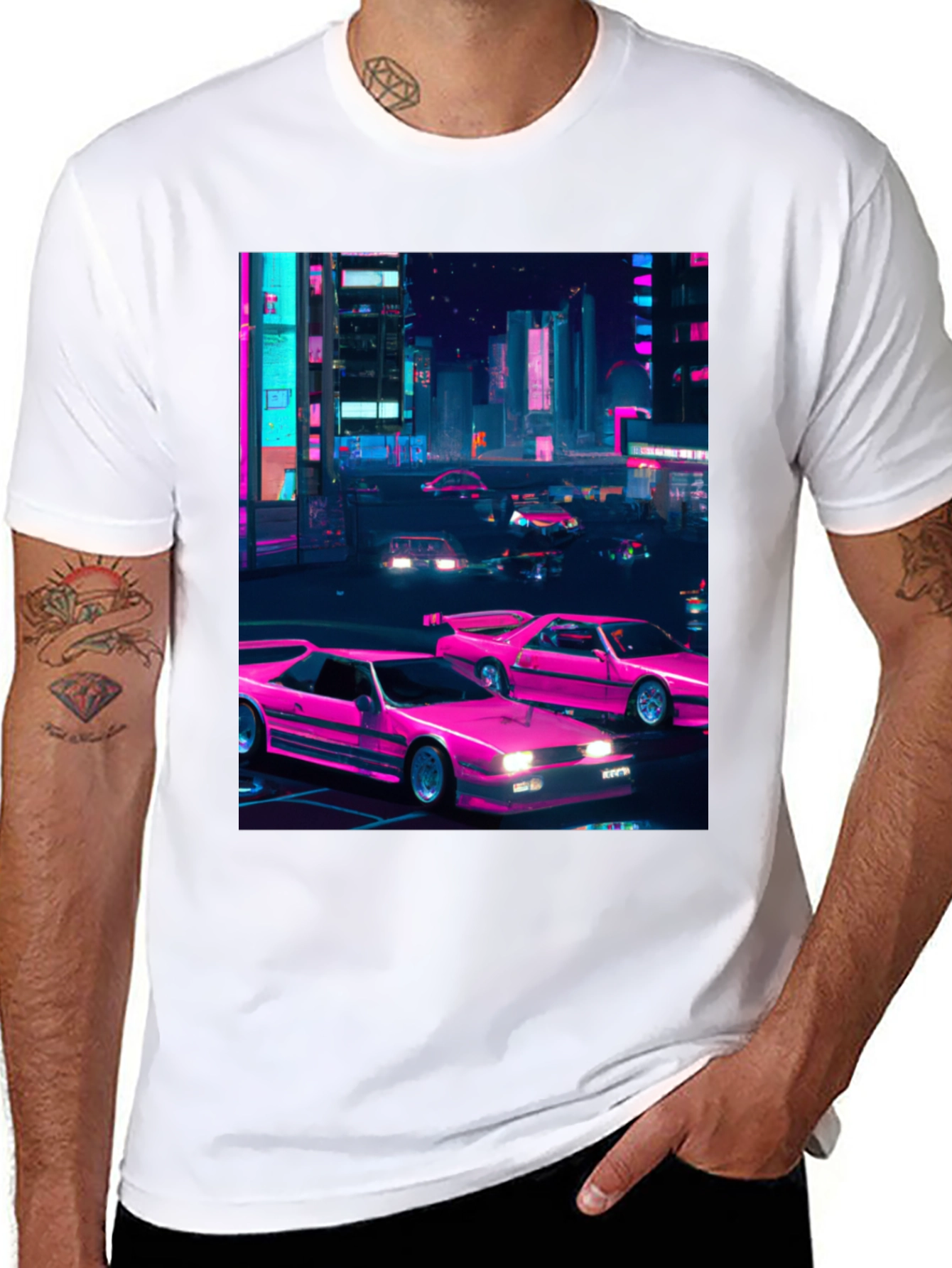 Retro Cityscape T-Shirt - Synthwave Style