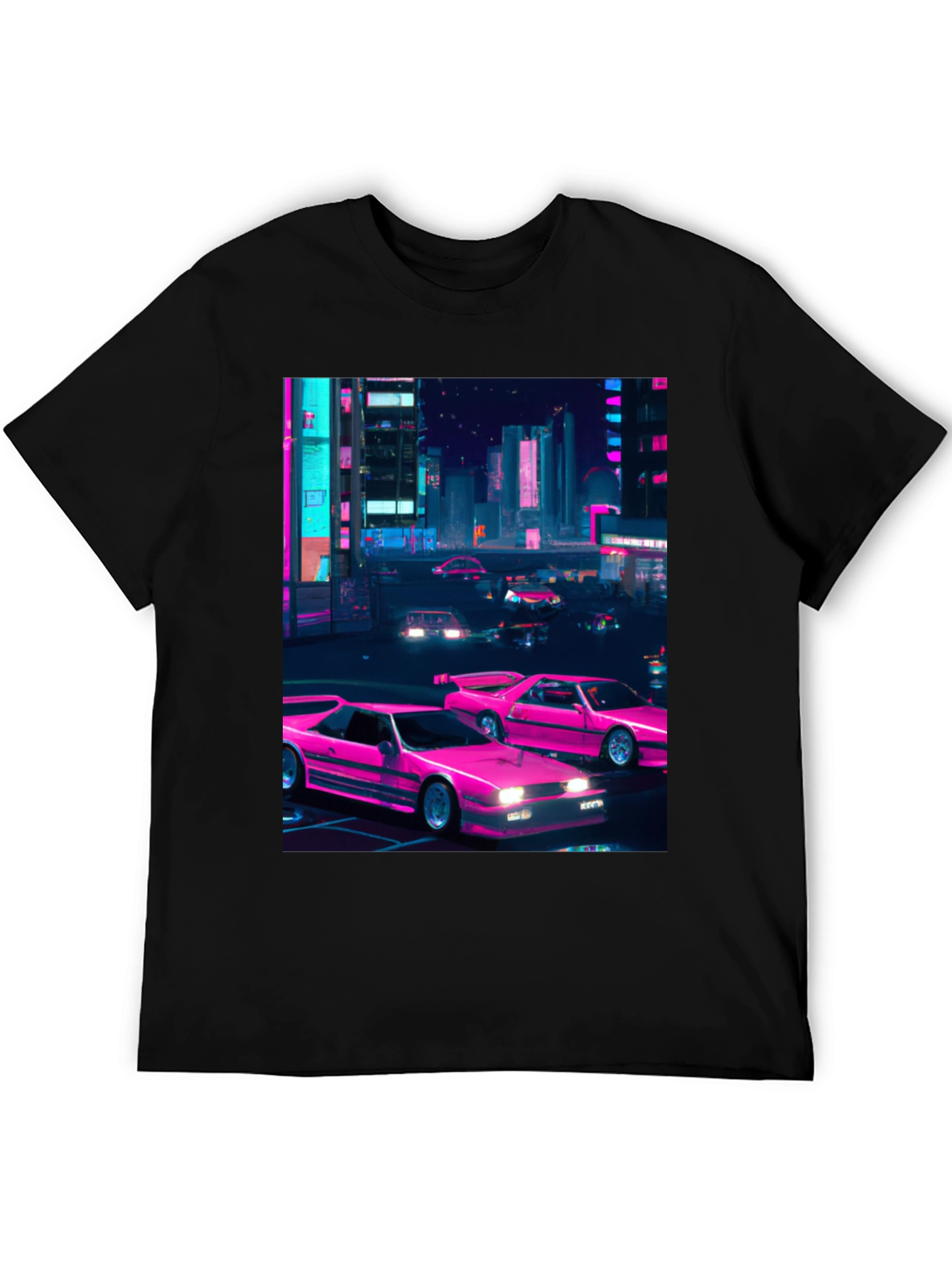 Retro Cityscape T-Shirt - Synthwave Style
