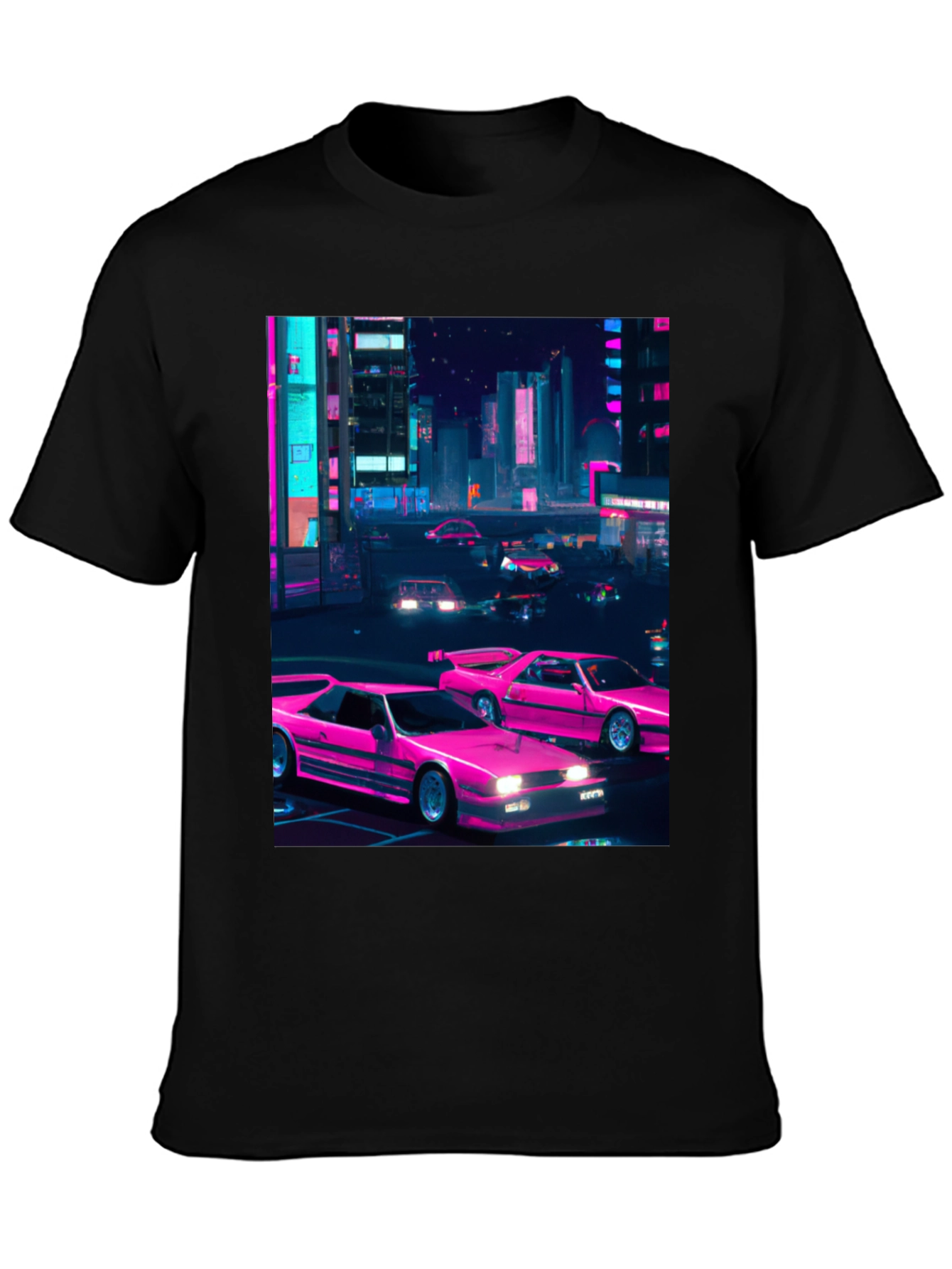 Retro Cityscape T-Shirt - Synthwave Style