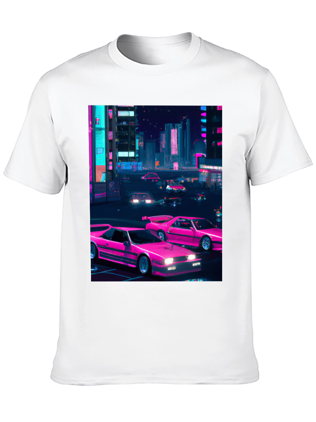 Retro Cityscape T-Shirt - Synthwave Style