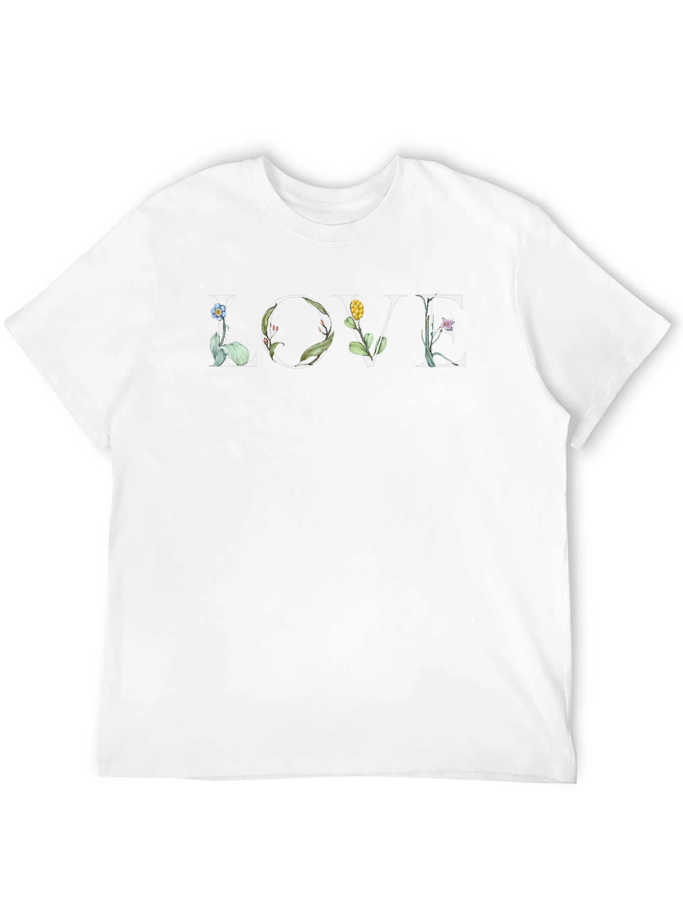 Floral LOVE Graphic T-Shirt - Black