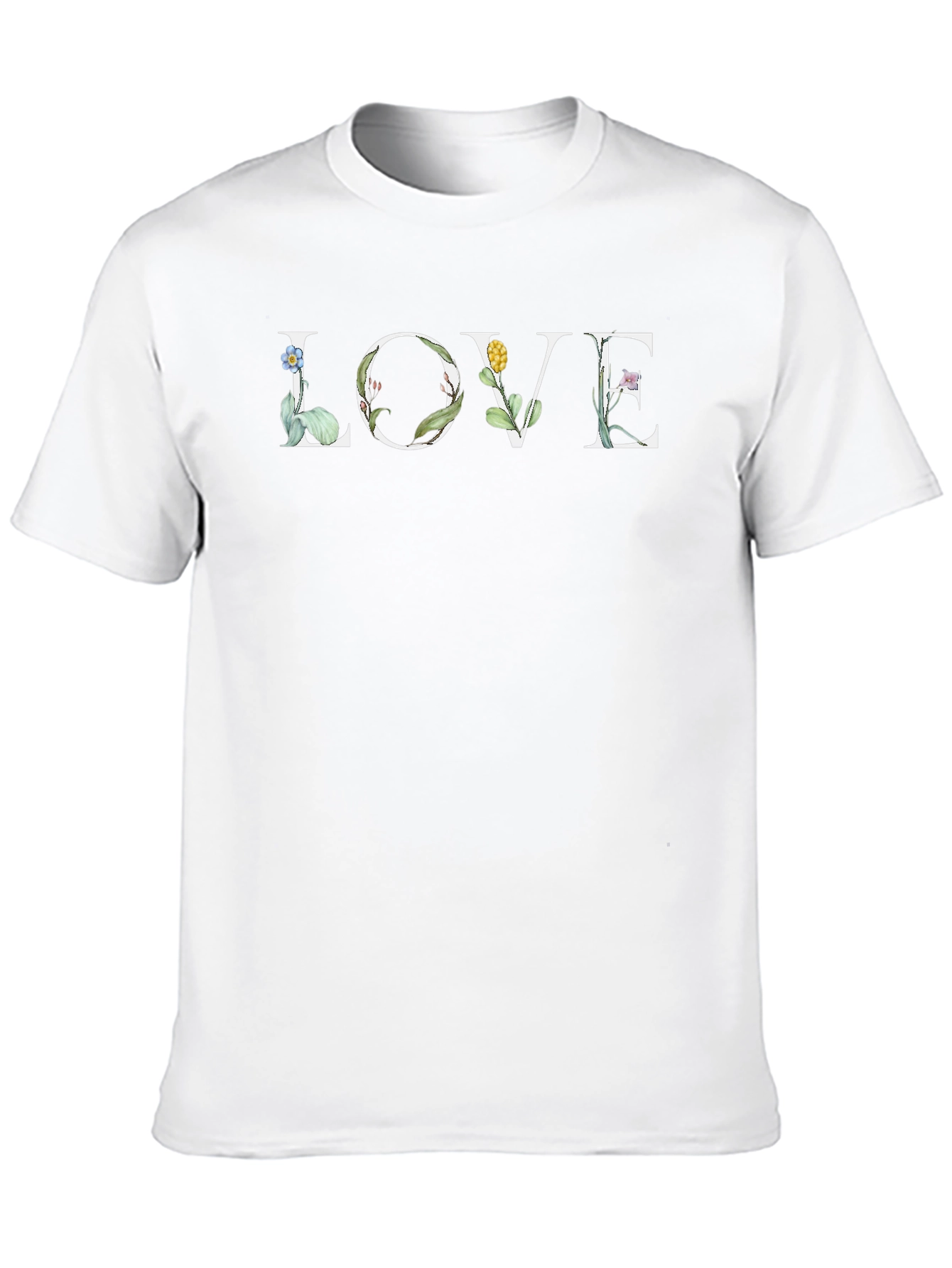 Floral LOVE Graphic T-Shirt - Black