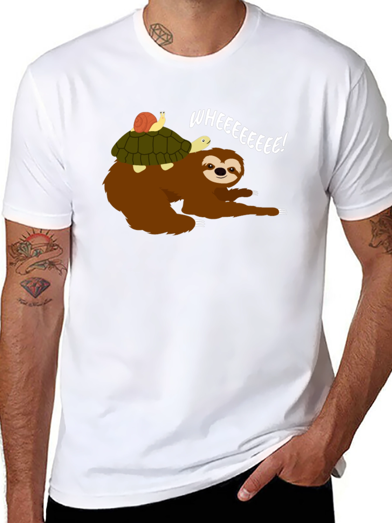 Sloth Riding Turtle Graphic Tee