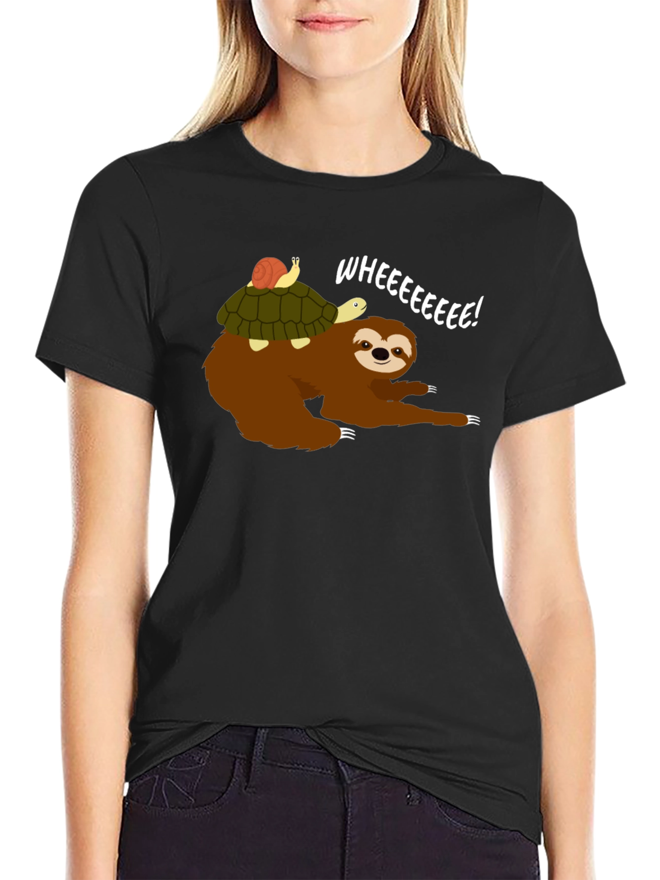 Sloth Riding Turtle Graphic Tee