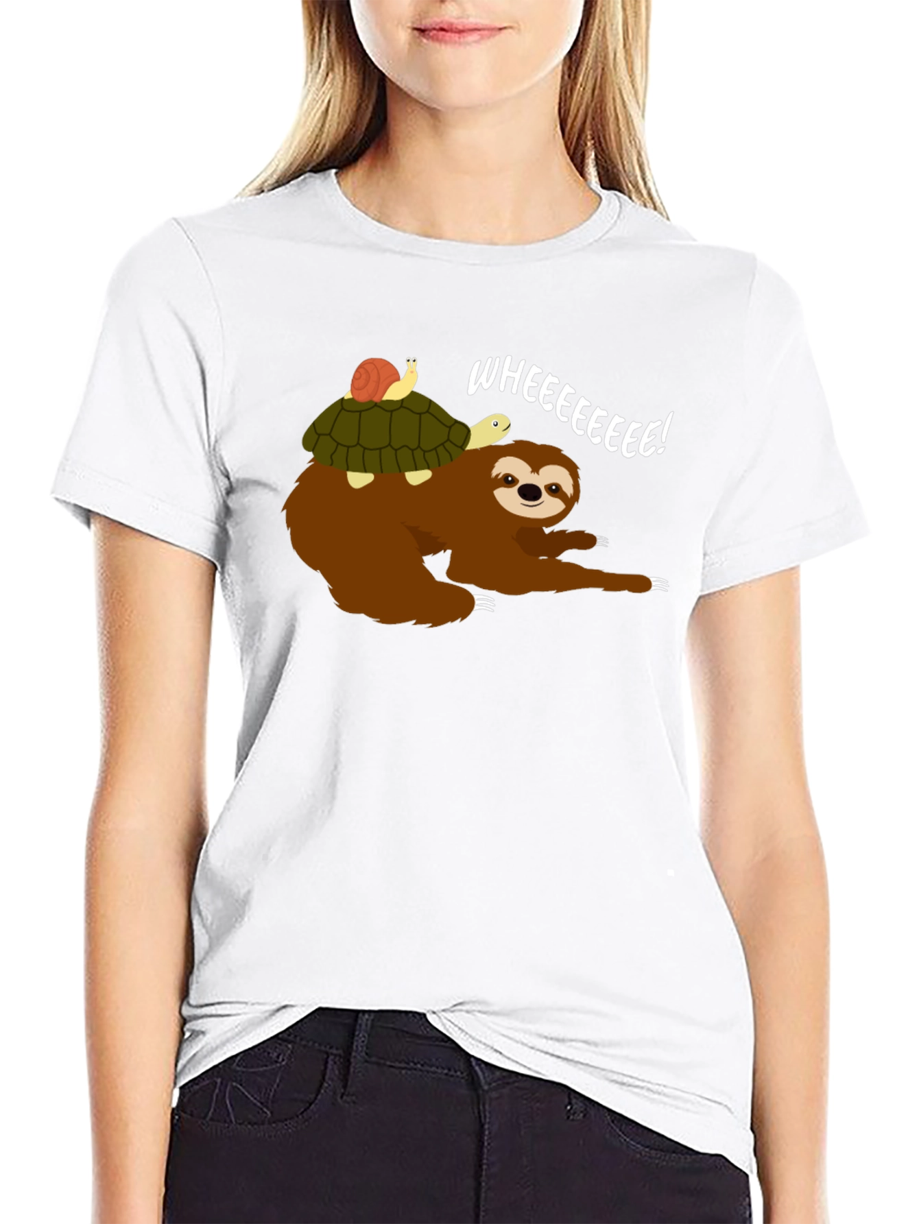 Sloth Riding Turtle Graphic Tee