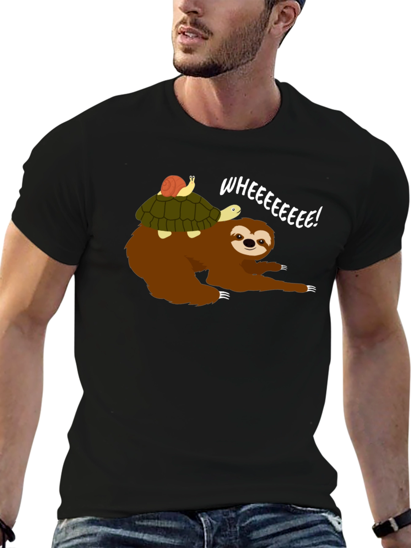 Sloth Riding Turtle Graphic Tee