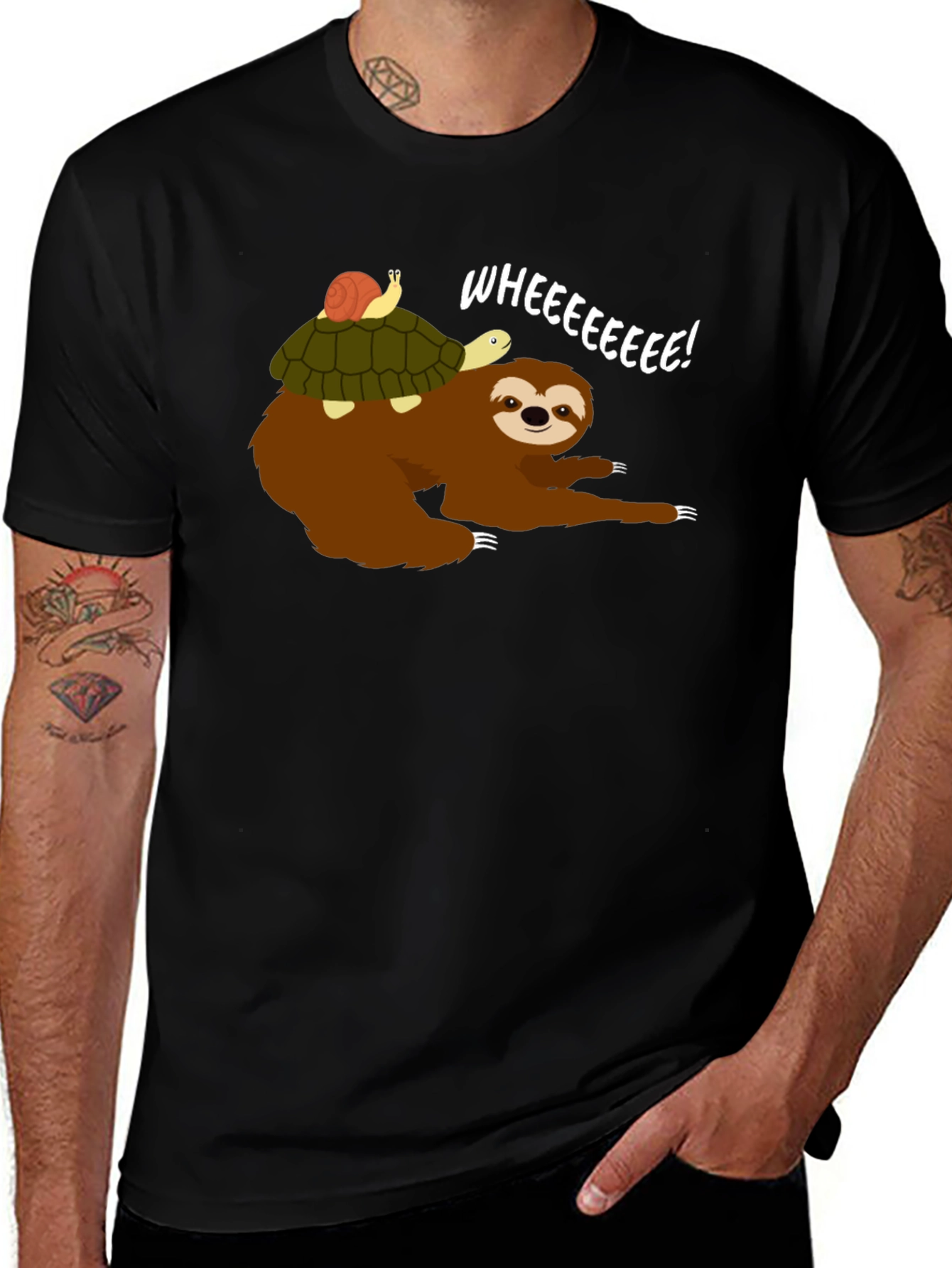 Sloth Riding Turtle Graphic Tee