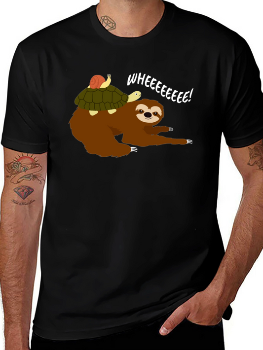 Sloth Riding Turtle Graphic Tee