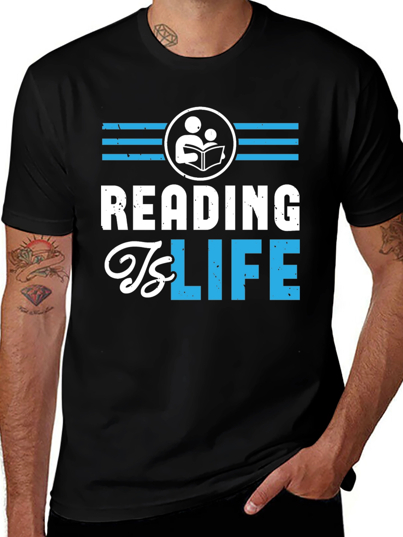 Reading Is Life Graphic Tee - Black