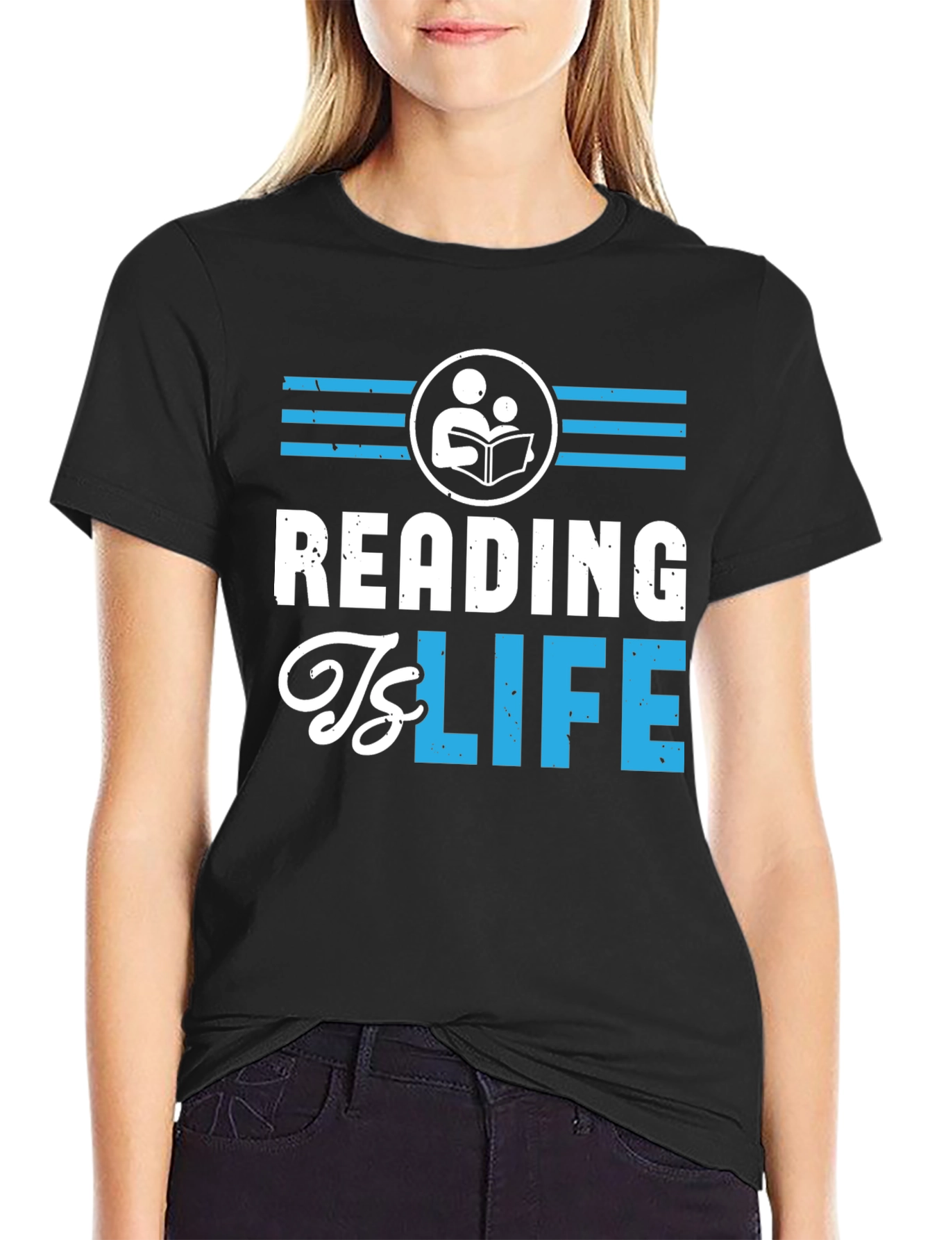 Reading Is Life Graphic Tee - Black