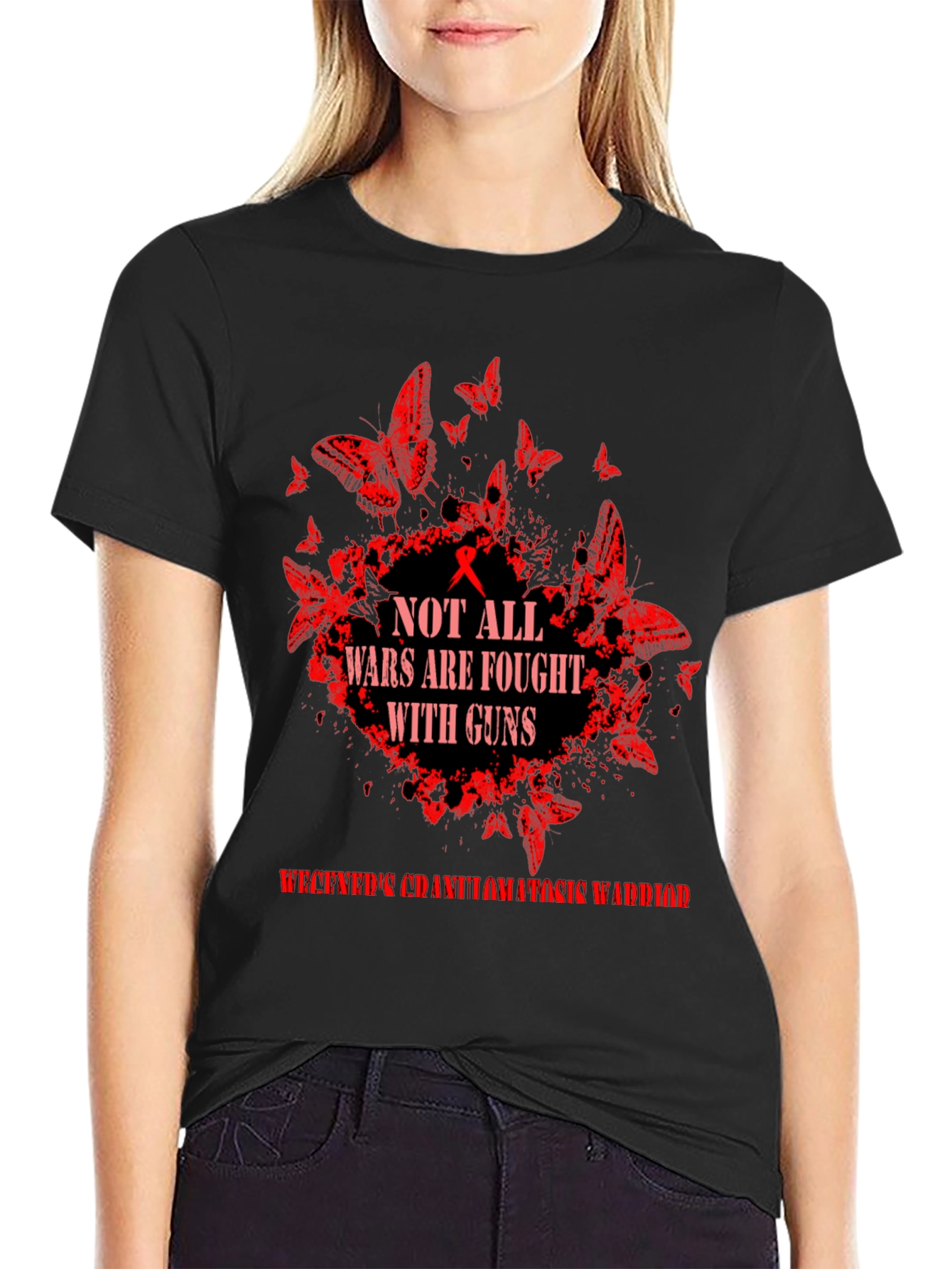 Wegeners Granulomatosis Warrior T-Shirt Butterfly