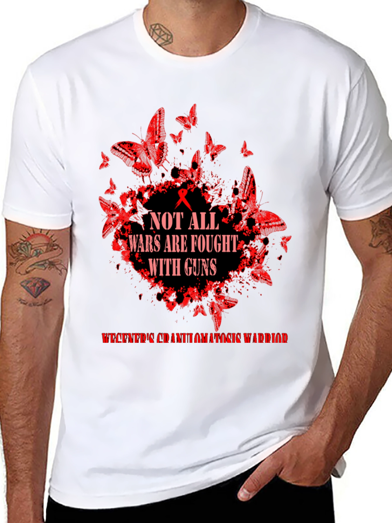 Wegeners Granulomatosis Warrior T-Shirt Butterfly
