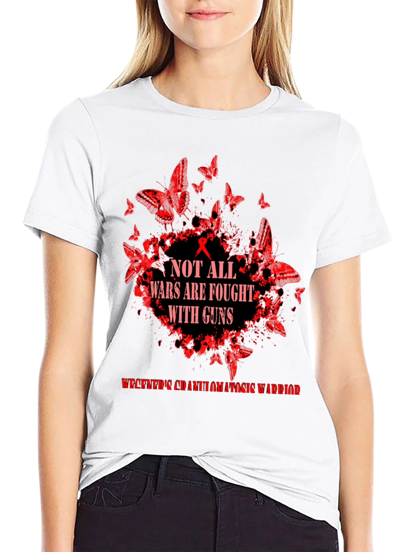 Wegeners Granulomatosis Warrior T-Shirt Butterfly
