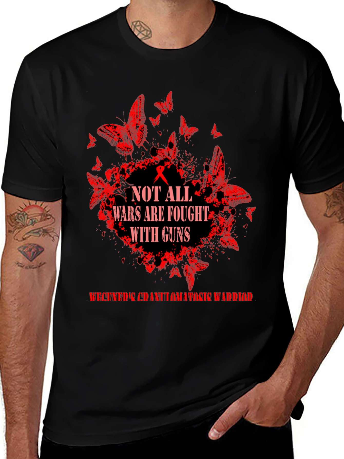 Wegeners Granulomatosis Warrior T-Shirt Butterfly
