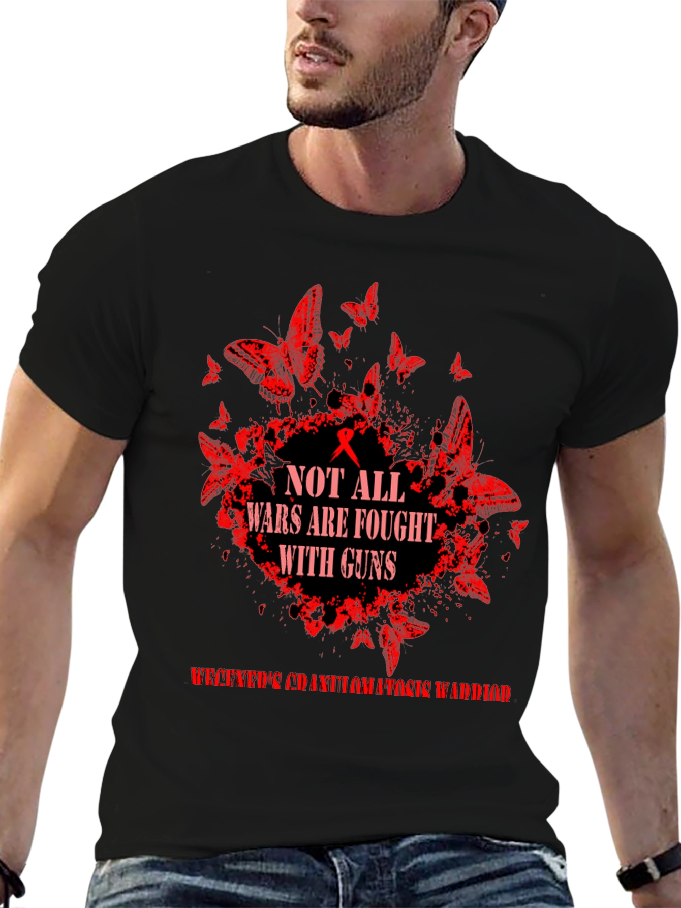 Wegeners Granulomatosis Warrior T-Shirt Butterfly