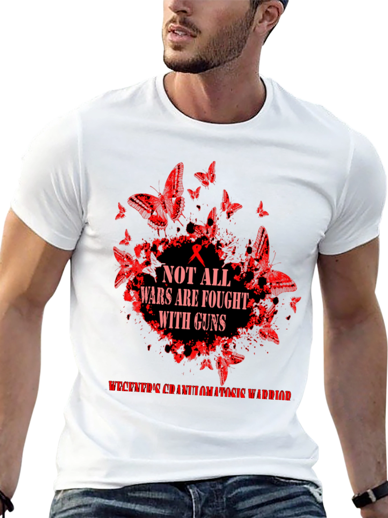 Wegeners Granulomatosis Warrior T-Shirt Butterfly