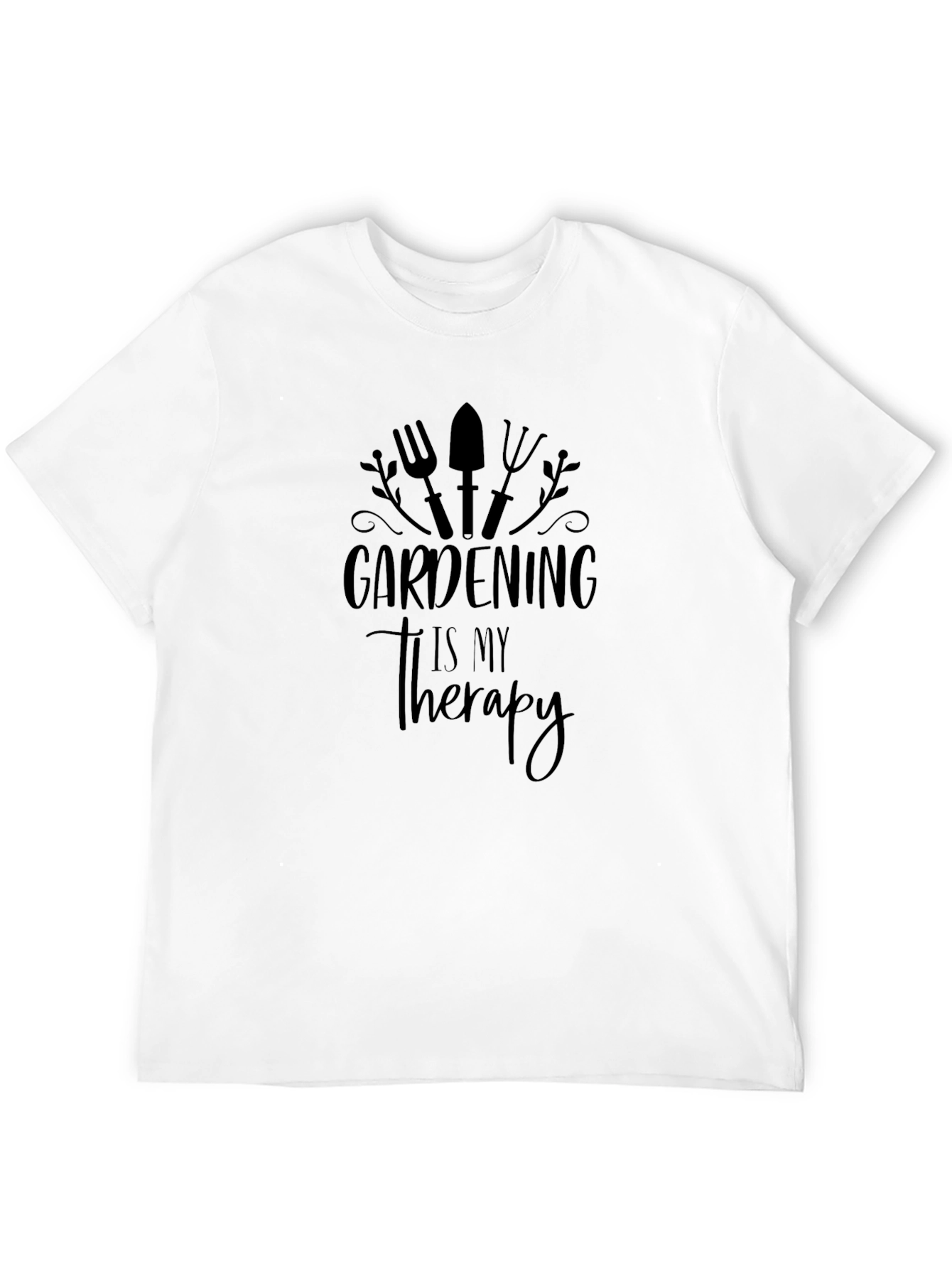 Gardening Therapy Black T-Shirt
