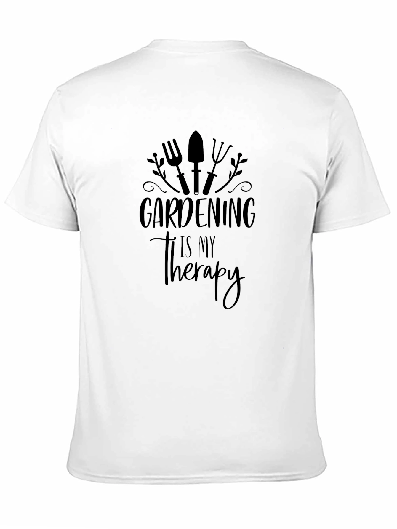 Gardening Therapy Black T-Shirt