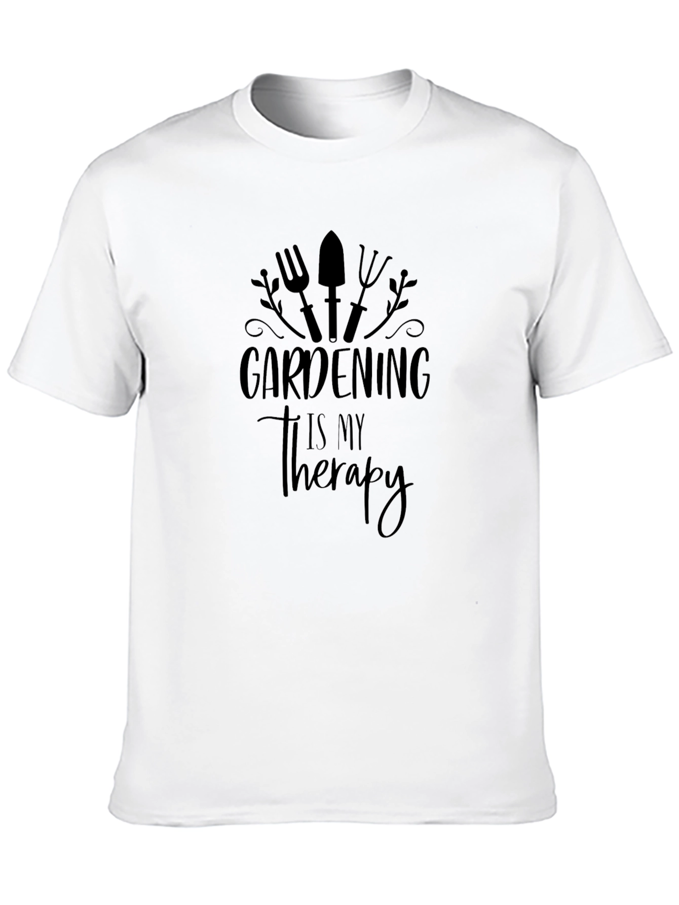Gardening Therapy Black T-Shirt