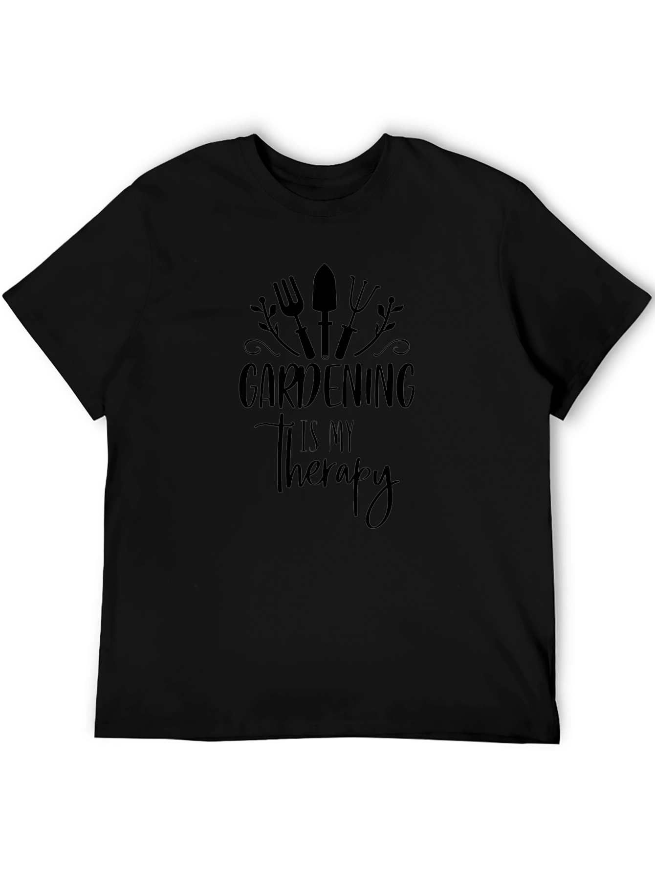 Gardening Therapy Black T-Shirt