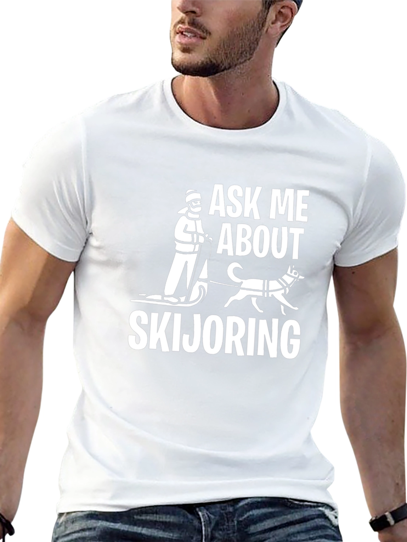 Ask Me About Skijoring Black T-Shirt