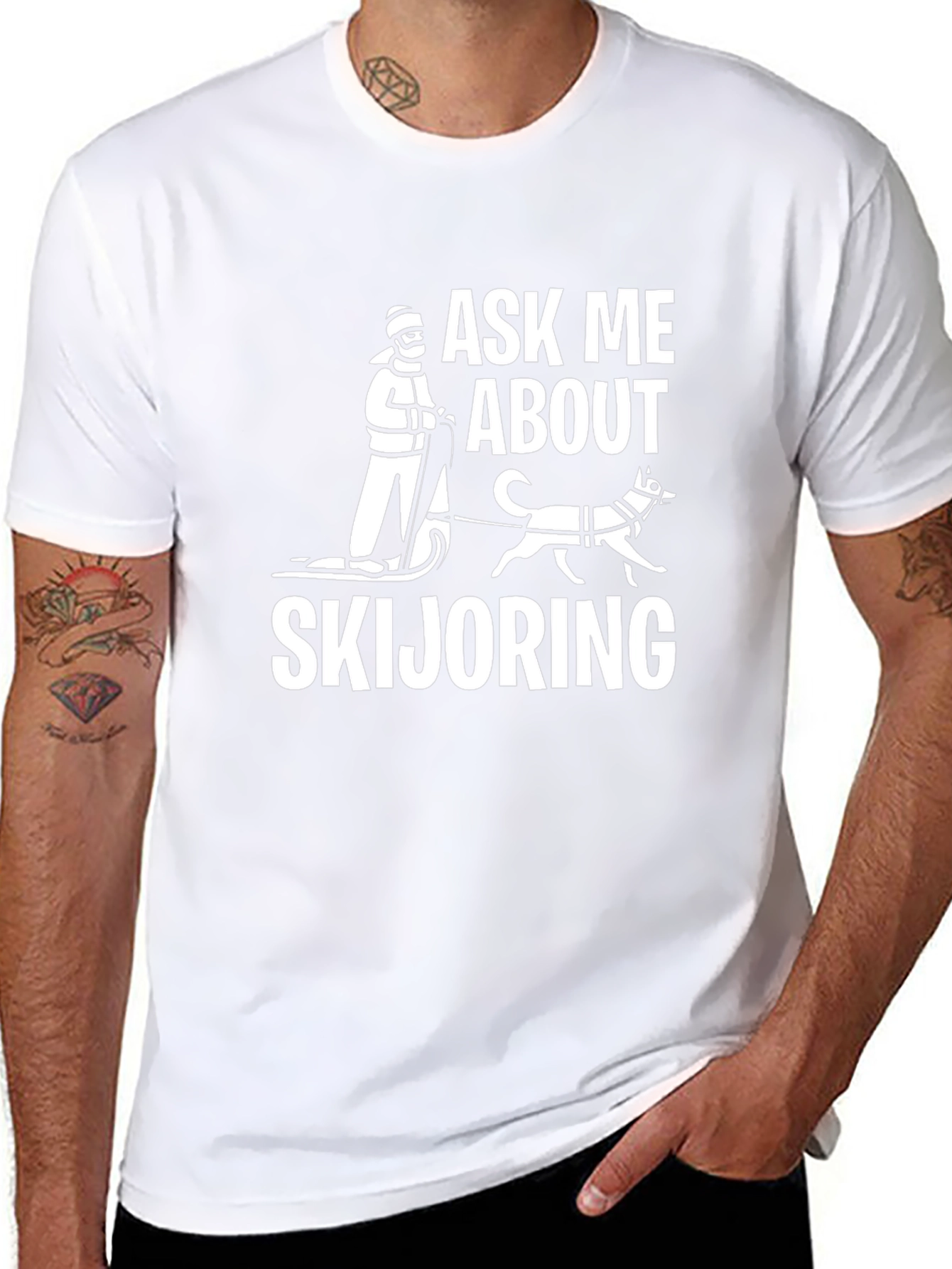 Ask Me About Skijoring Black T-Shirt