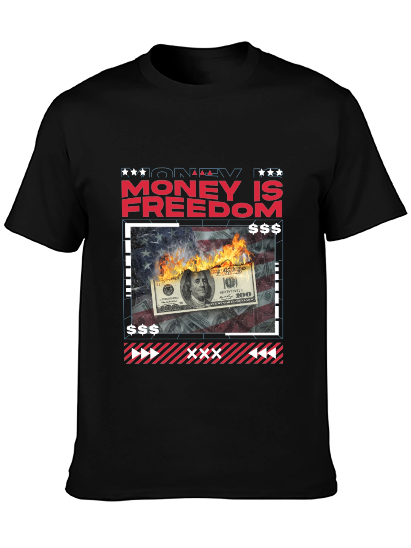Money is Freedom Graphic Tee - Black T-Shirt
