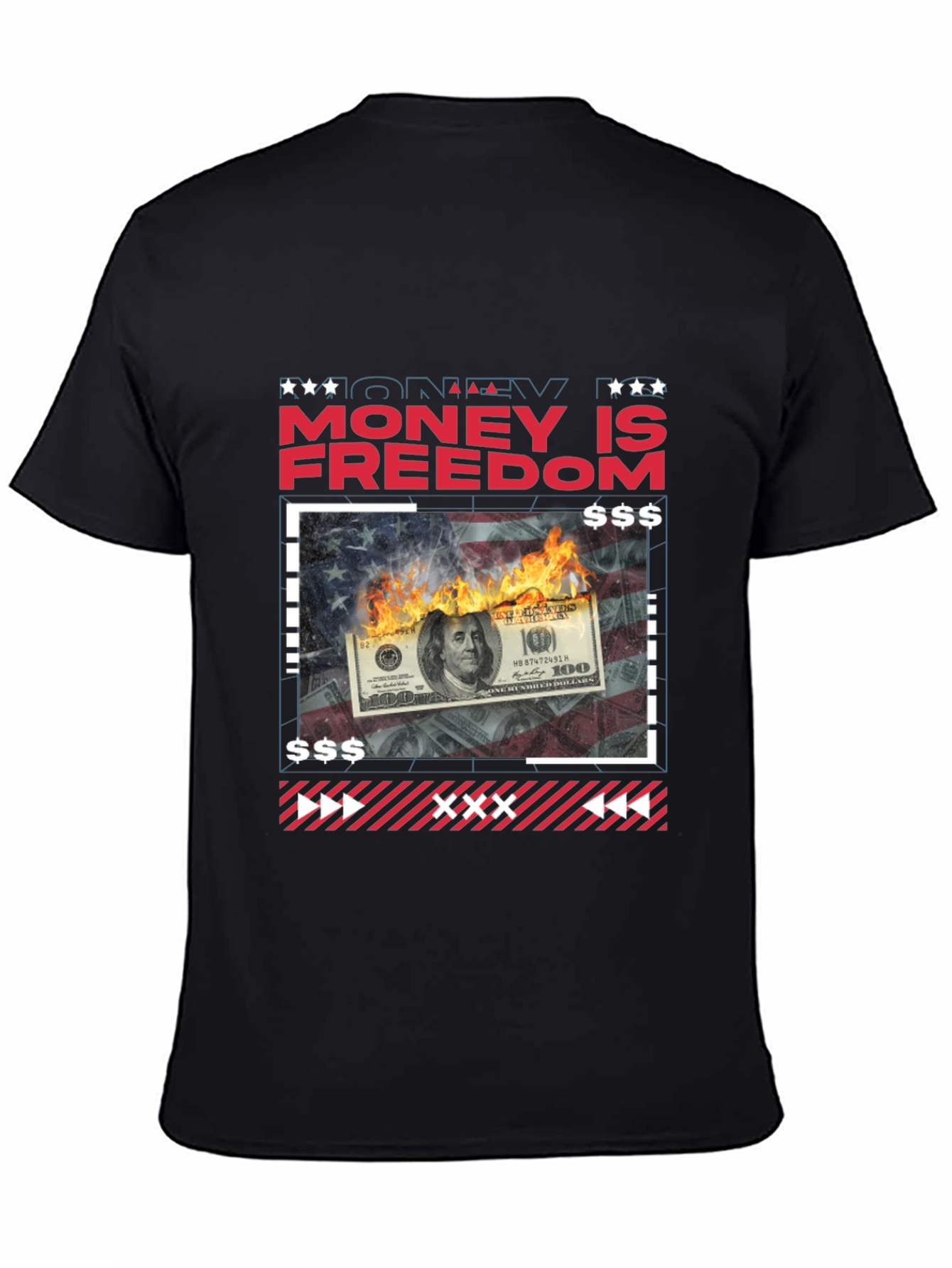 Money is Freedom Graphic Tee - Black T-Shirt
