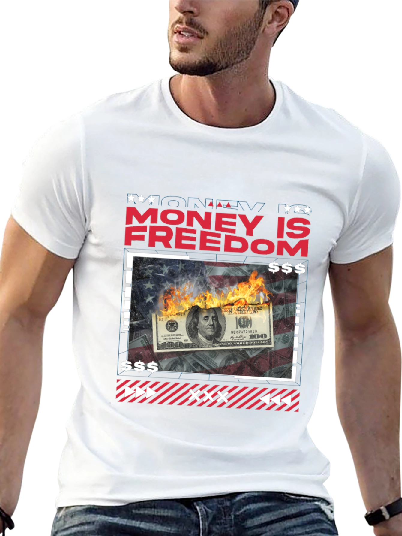 Money is Freedom Graphic Tee - Black T-Shirt