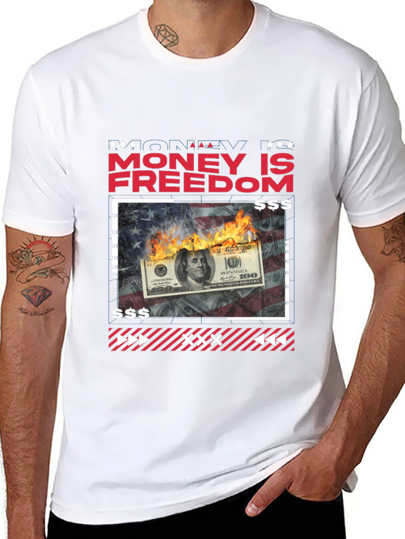 Money is Freedom Graphic Tee - Black T-Shirt