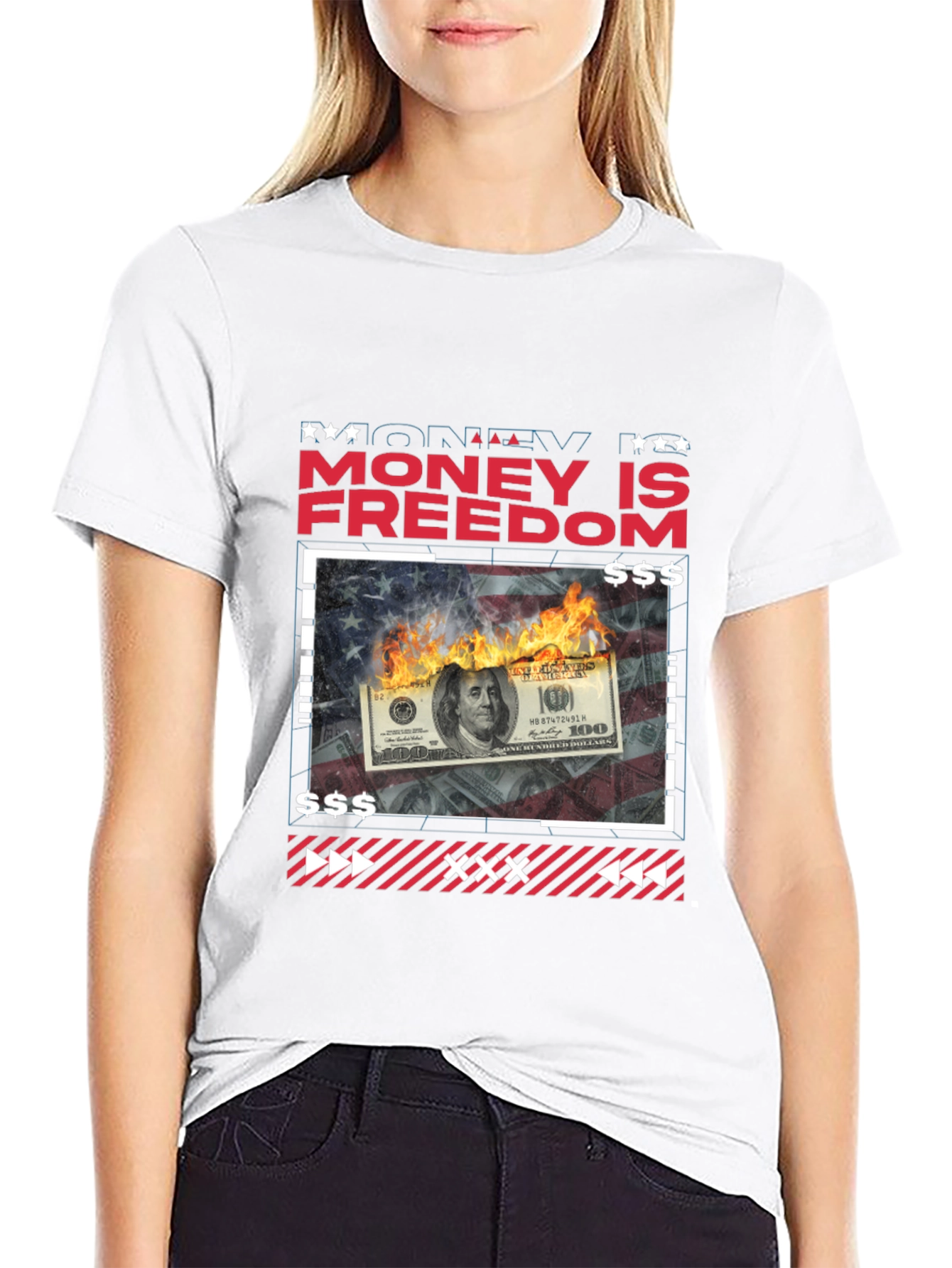 Money is Freedom Graphic Tee - Black T-Shirt