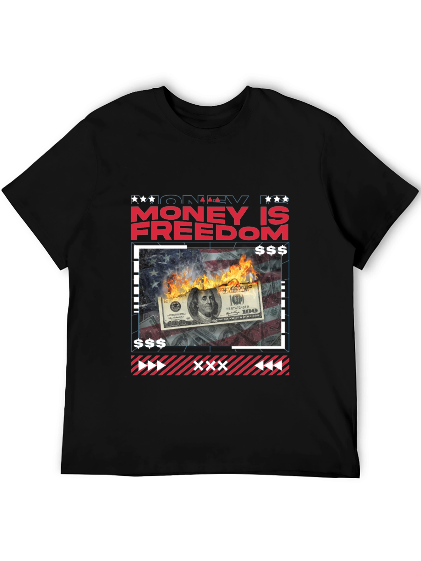 Money is Freedom Graphic Tee - Black T-Shirt