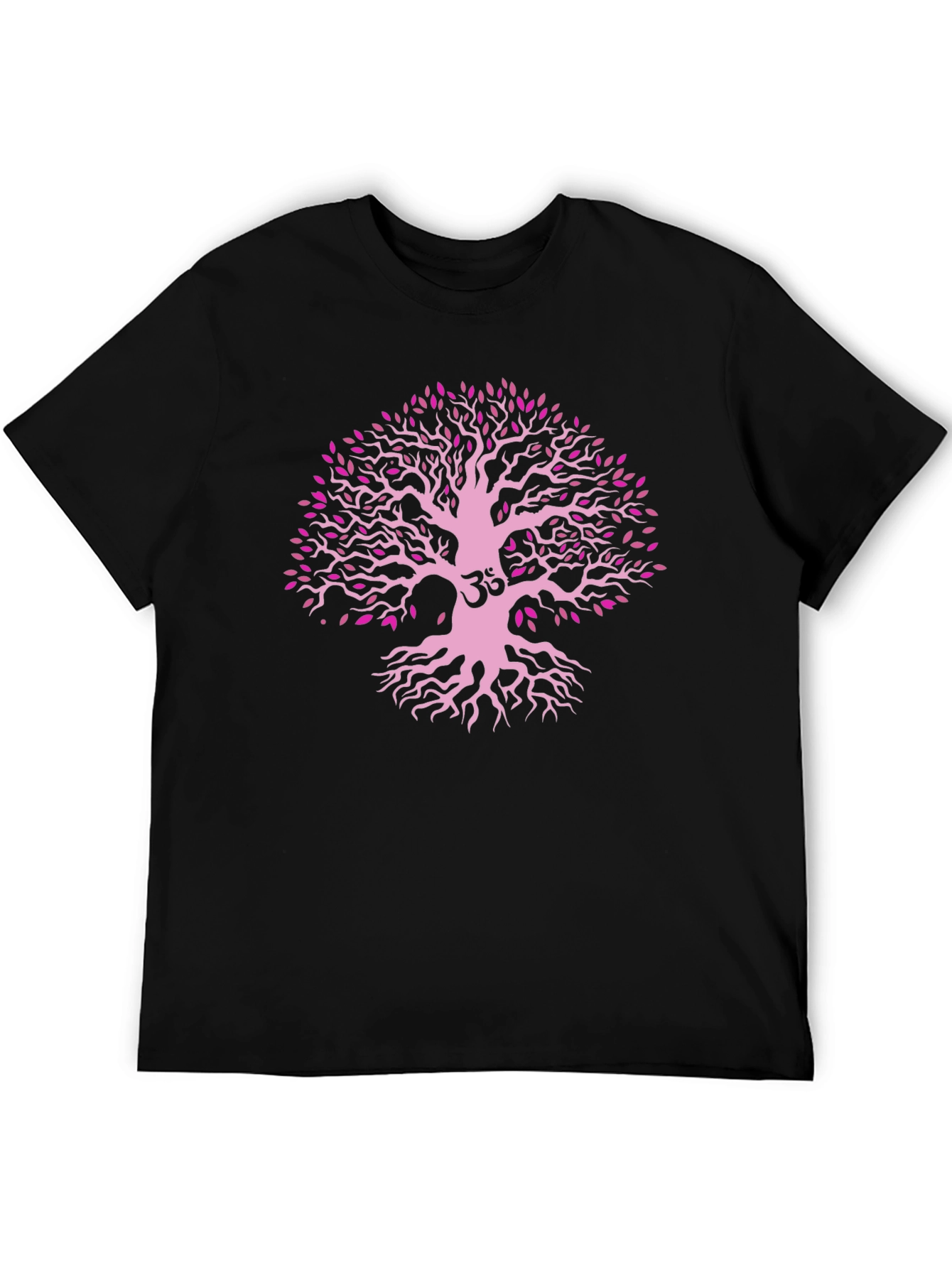 Tree of Life Om Symbol T-Shirt - Black