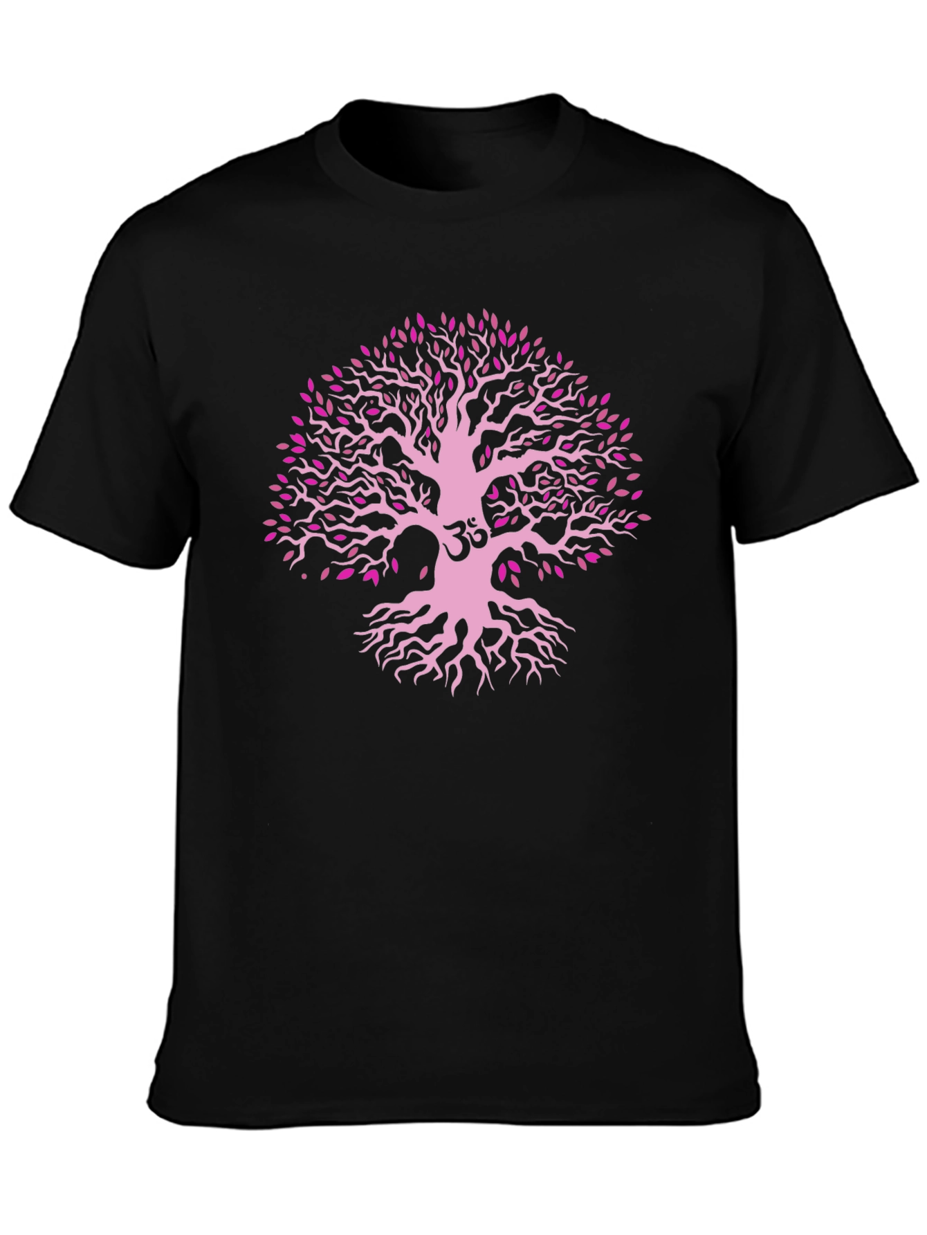 Tree of Life Om Symbol T-Shirt - Black