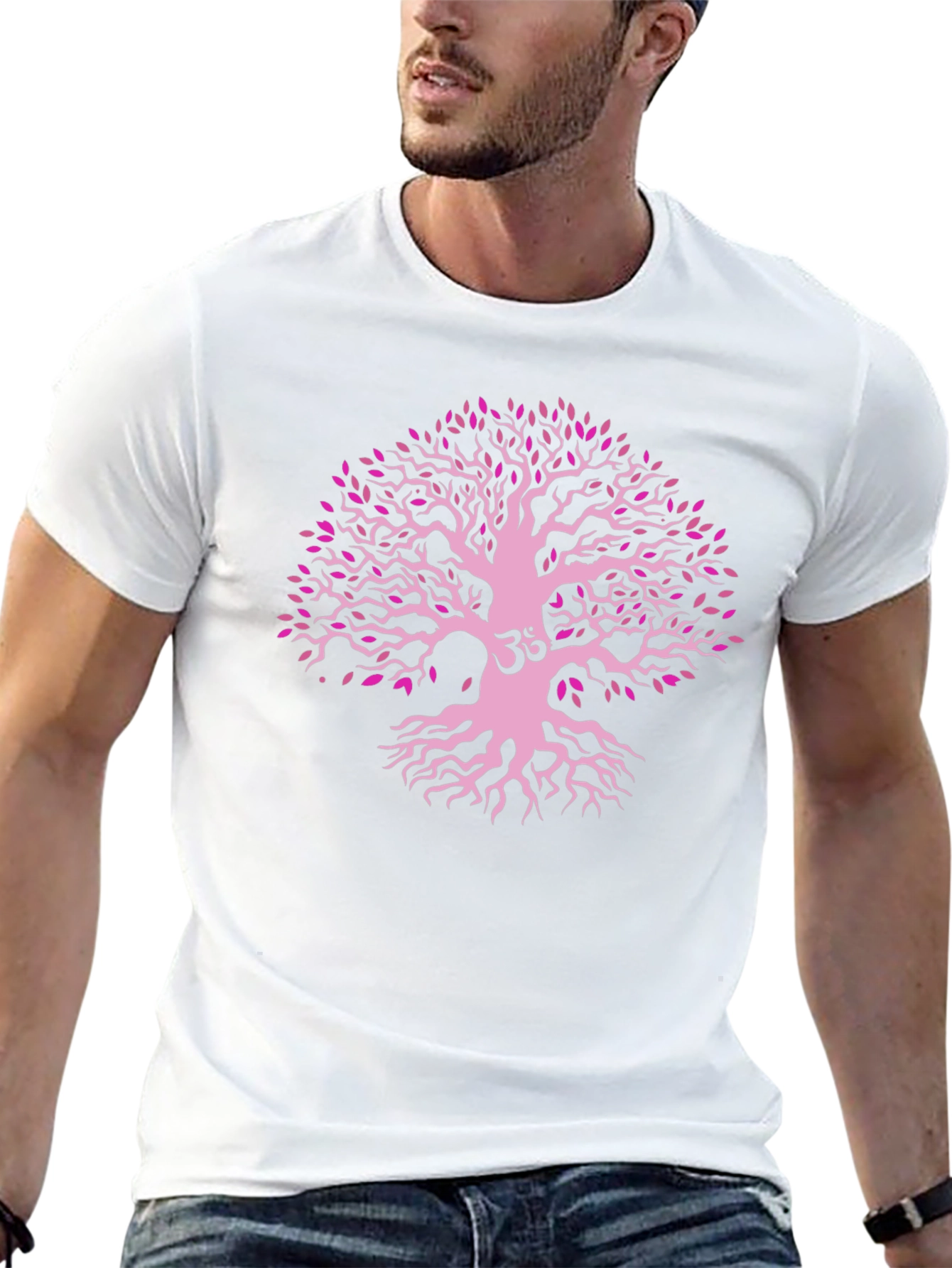 Tree of Life Om Symbol T-Shirt - Black
