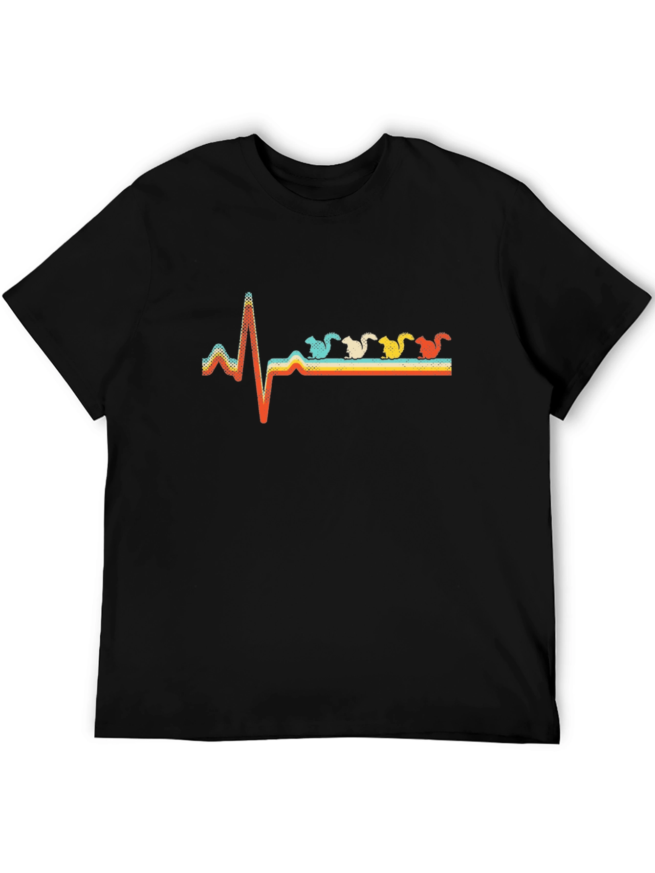 Retro Squirrel Heartbeat T-Shirt - Unique Design