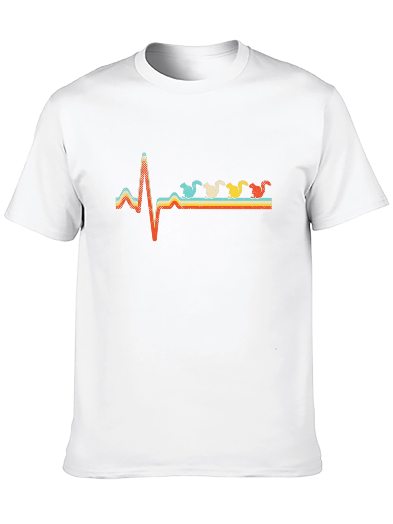 Retro Squirrel Heartbeat T-Shirt - Unique Design