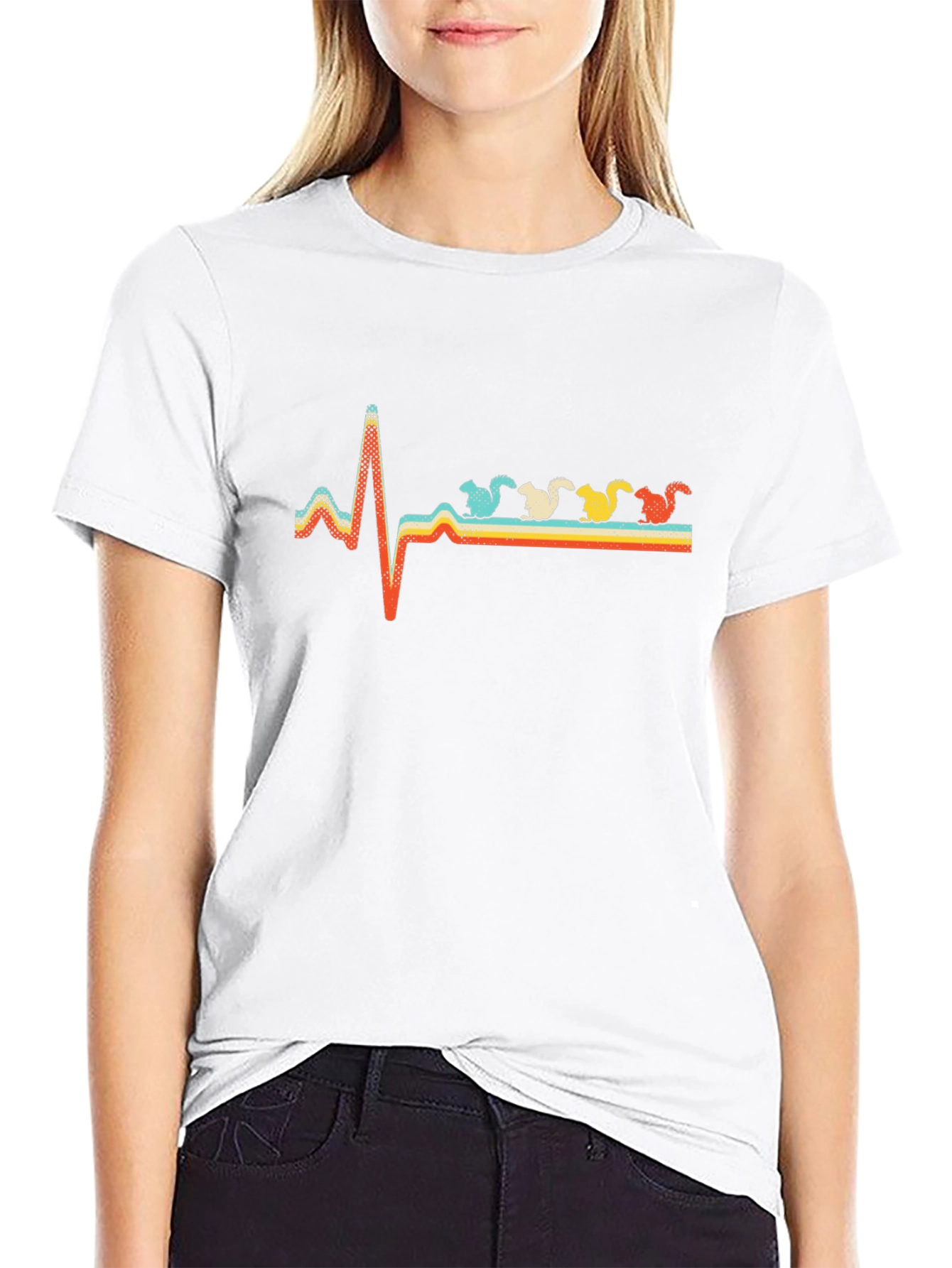 Retro Squirrel Heartbeat T-Shirt - Unique Design