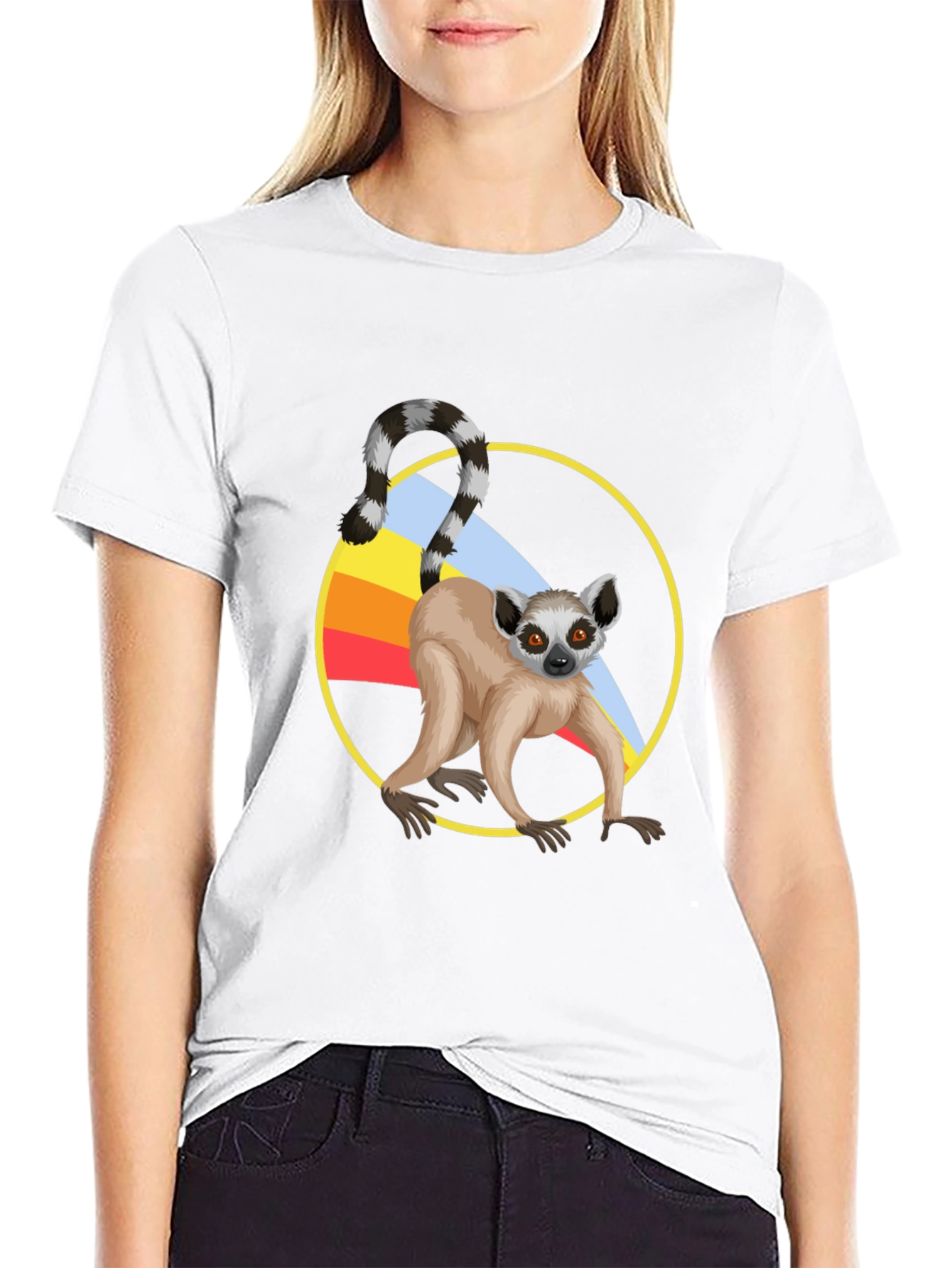 Lemur Graphic T-Shirt - Black Cotton Tee