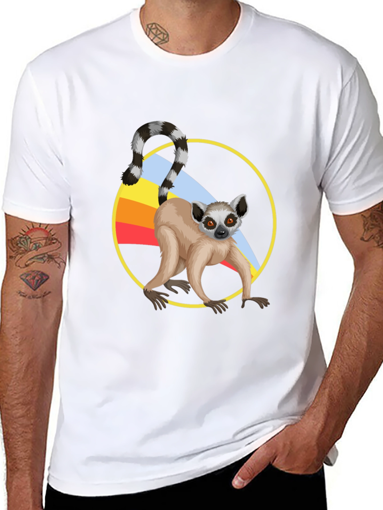 Lemur Graphic T-Shirt - Black Cotton Tee