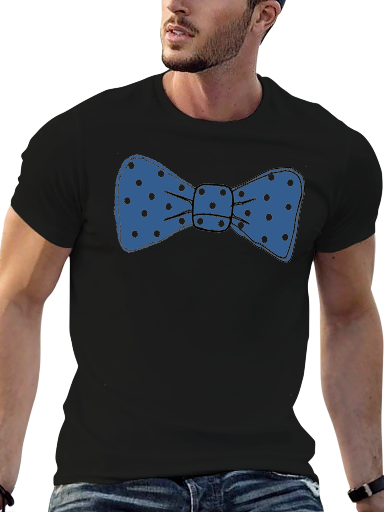 Bow Tie Graphic T-Shirt - Fun Polka Dot Design