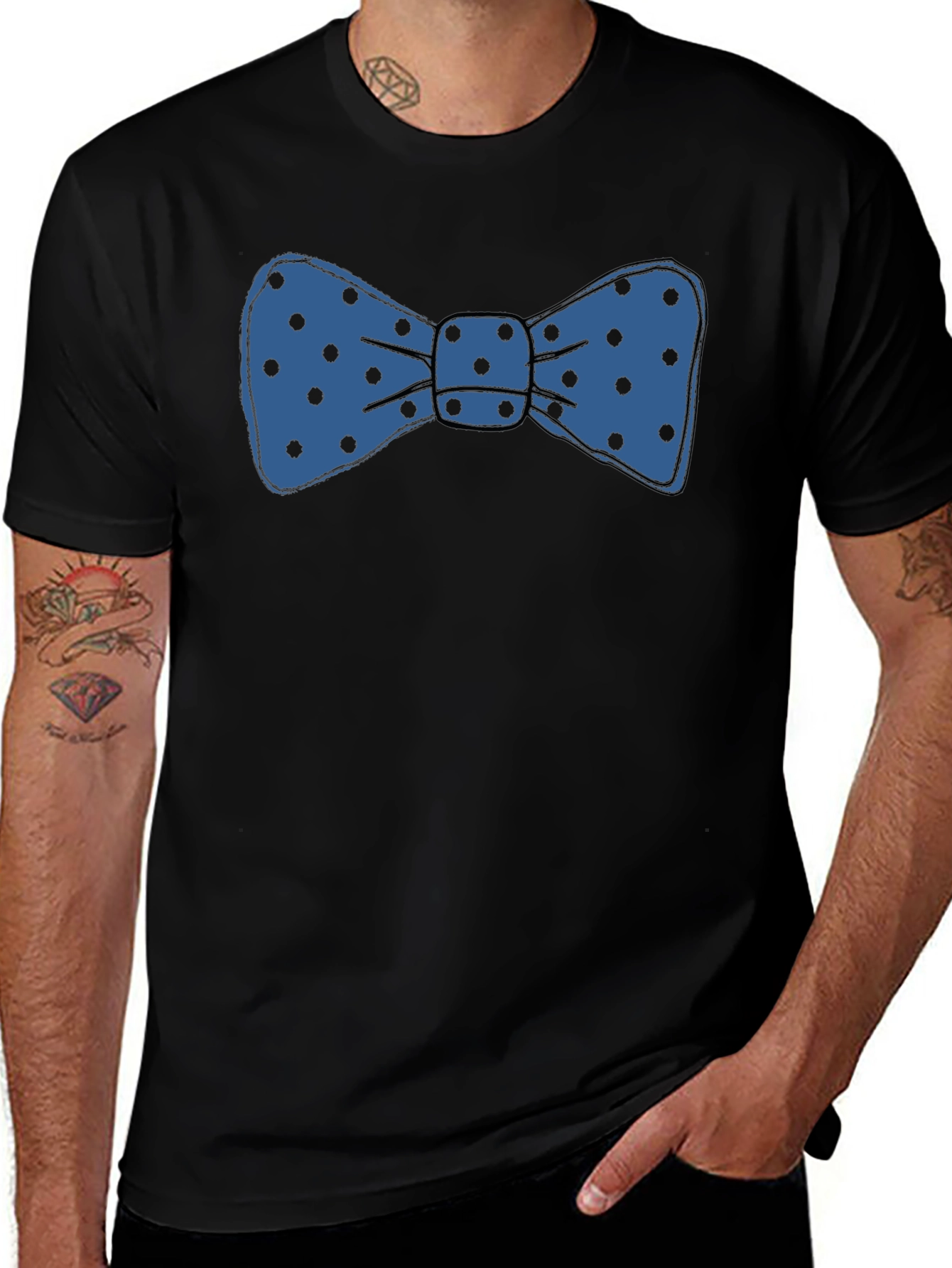 Bow Tie Graphic T-Shirt - Fun Polka Dot Design