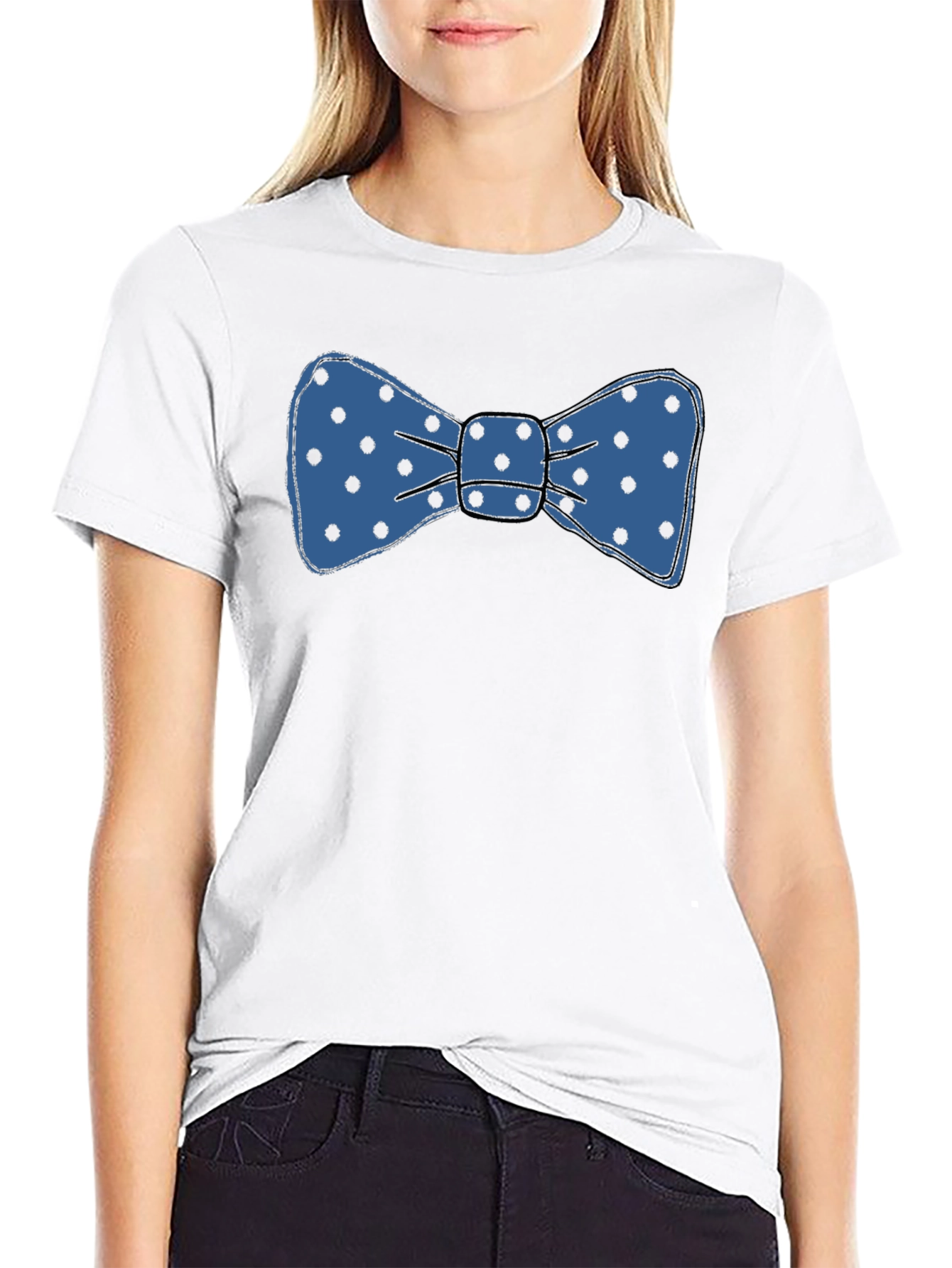 Bow Tie Graphic T-Shirt - Fun Polka Dot Design