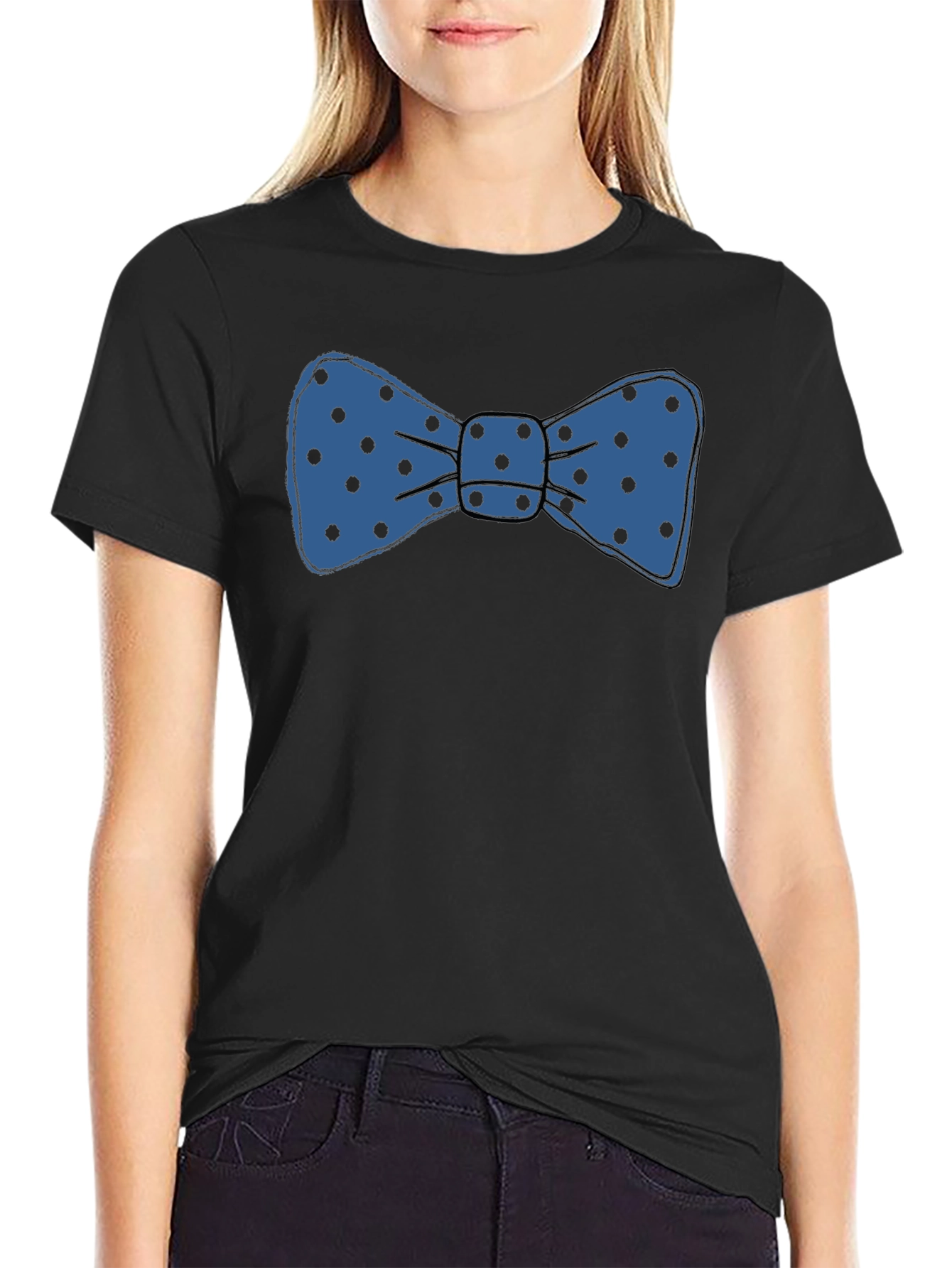 Bow Tie Graphic T-Shirt - Fun Polka Dot Design